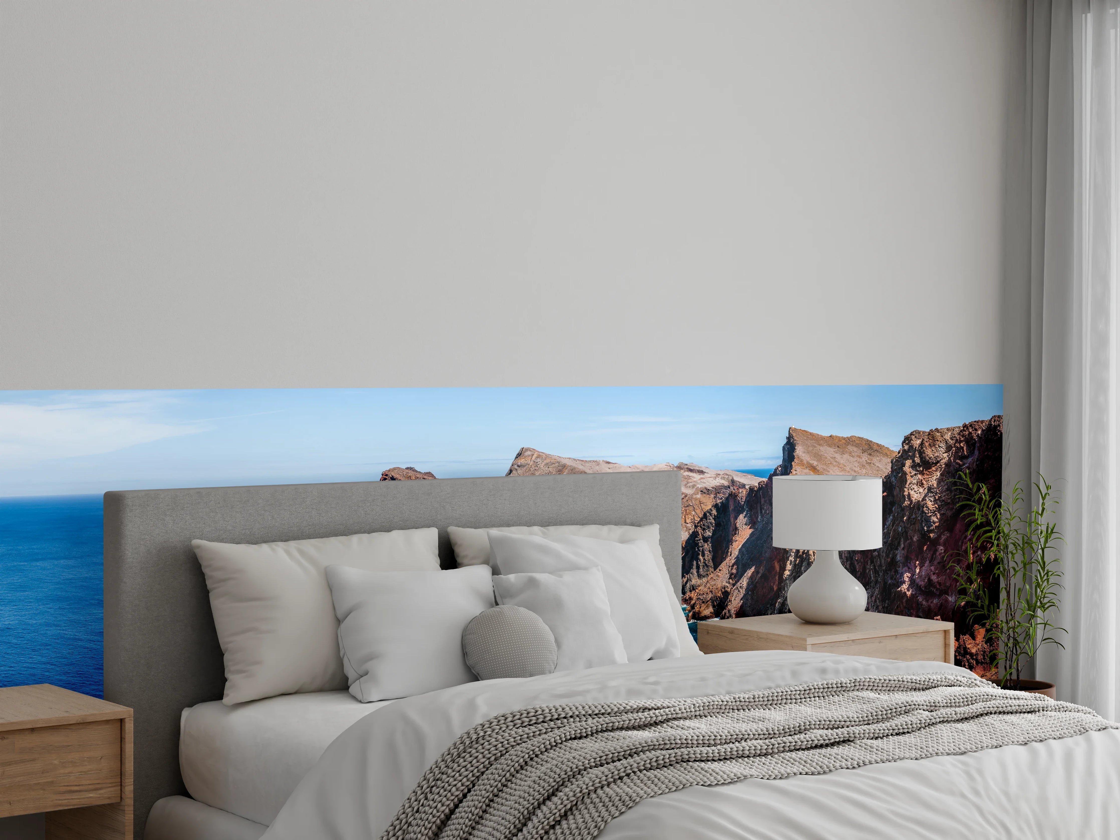 Wandverkleidung Schlafzimmer - Portugal Felsklippen, Tiefes Blau