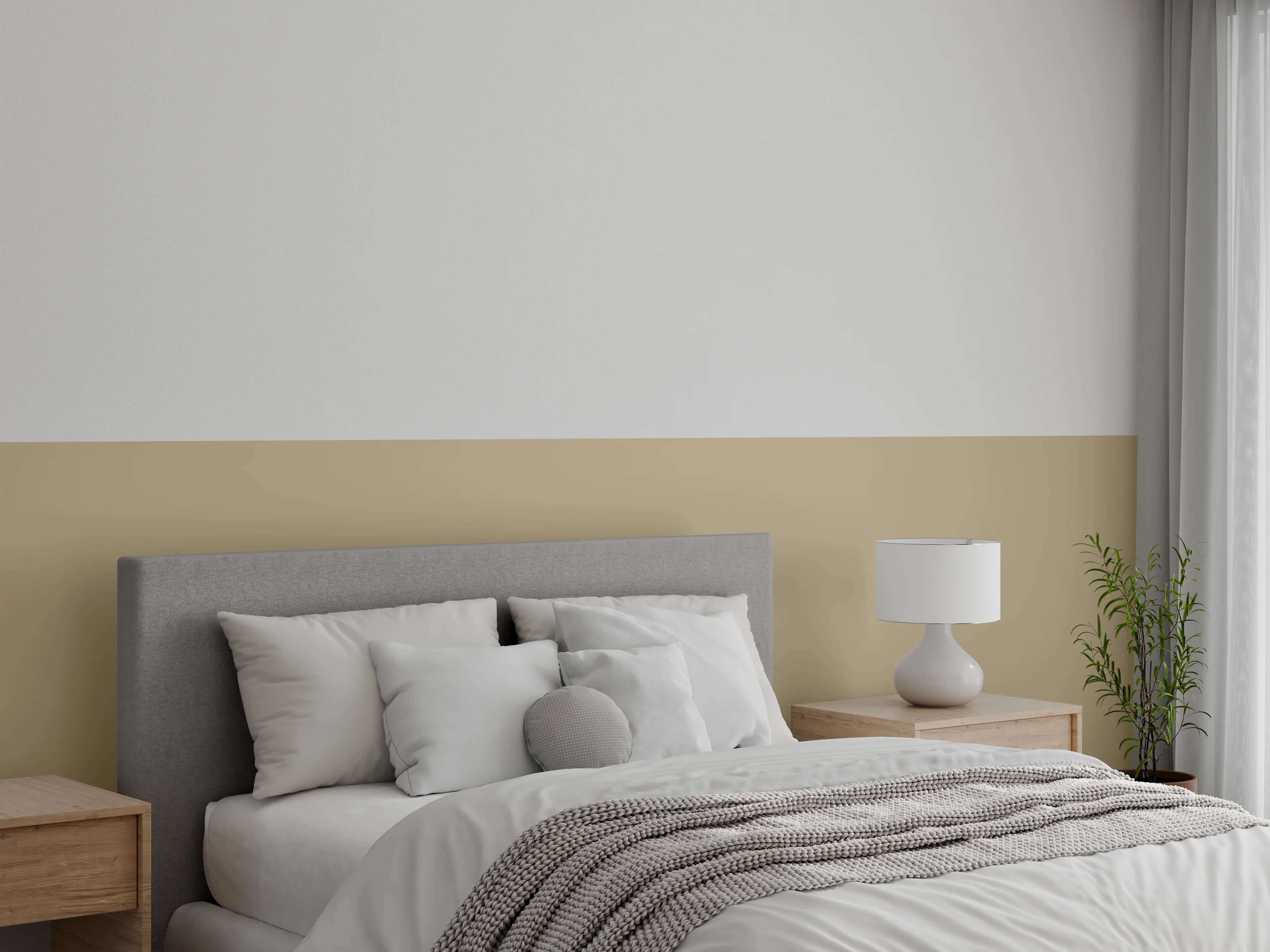 Wandverkleidung Schlafzimmer - RAL 1019 (Graubeige)
