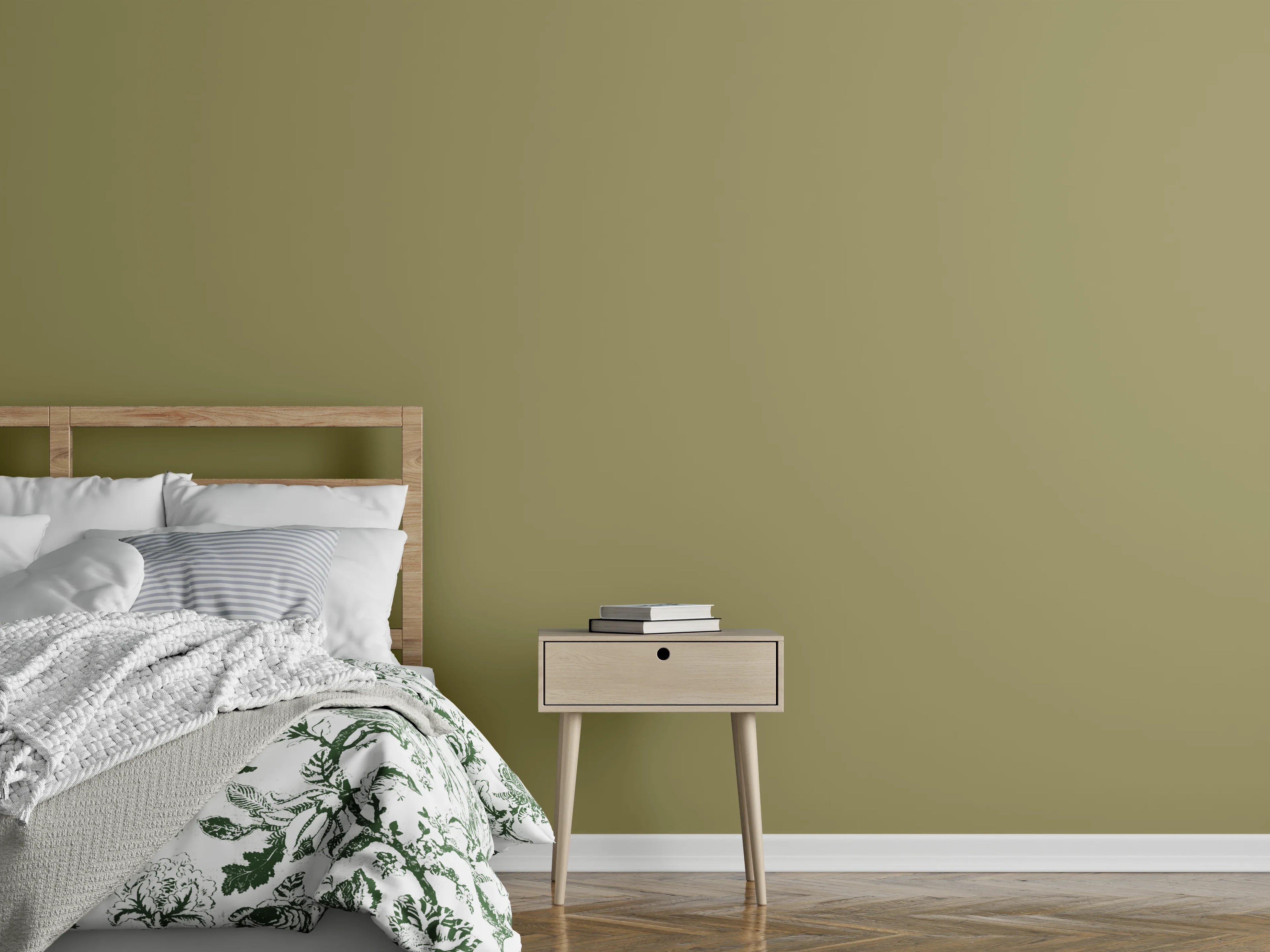 Wandverkleidung Schlafzimmer - RAL 1020 (olivgelb)