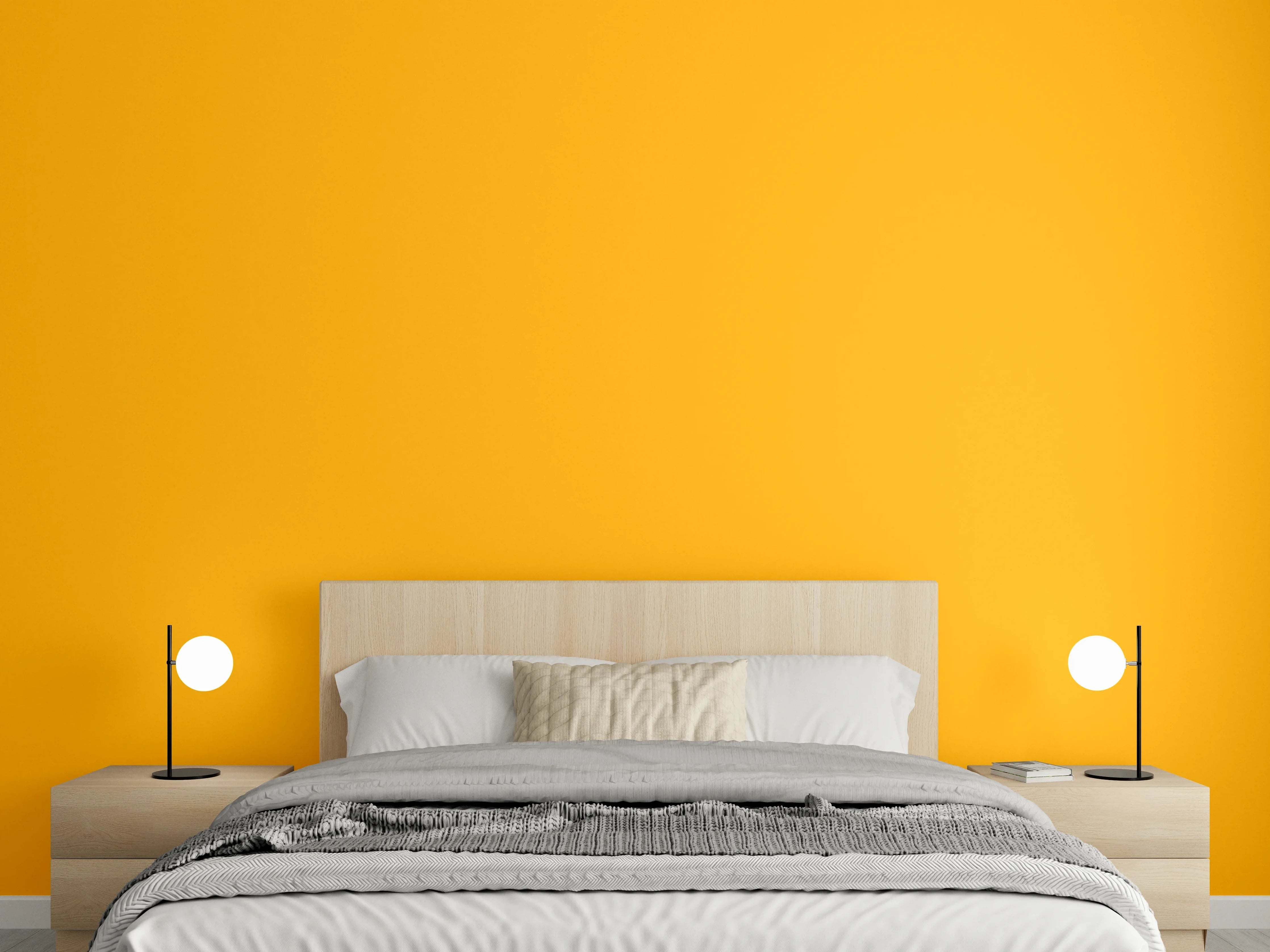 Wandverkleidung Schlafzimmer - RAL 1028 (Melonengelb)