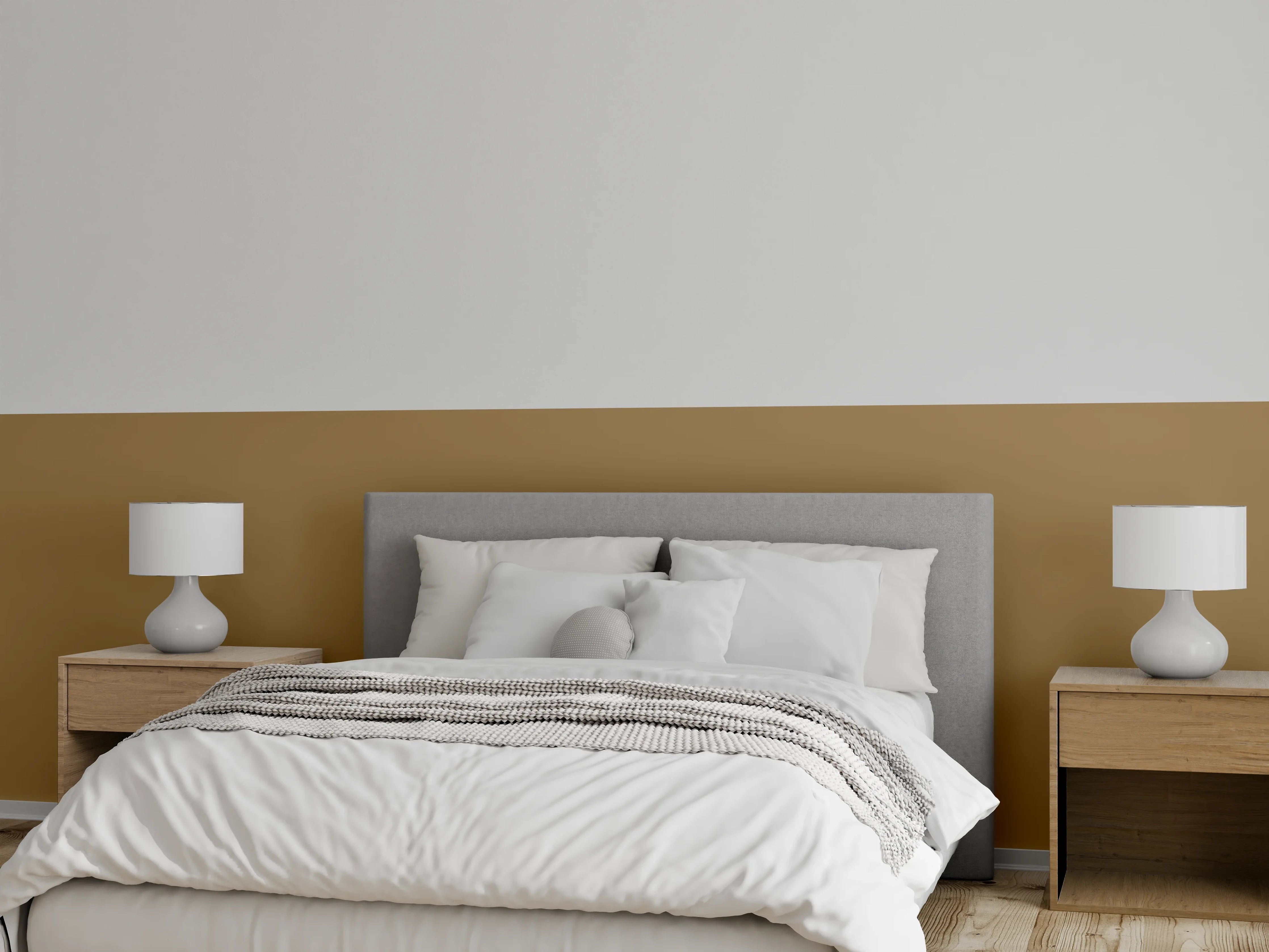 Wandverkleidung Schlafzimmer - RAL 1036 (Perlgold)