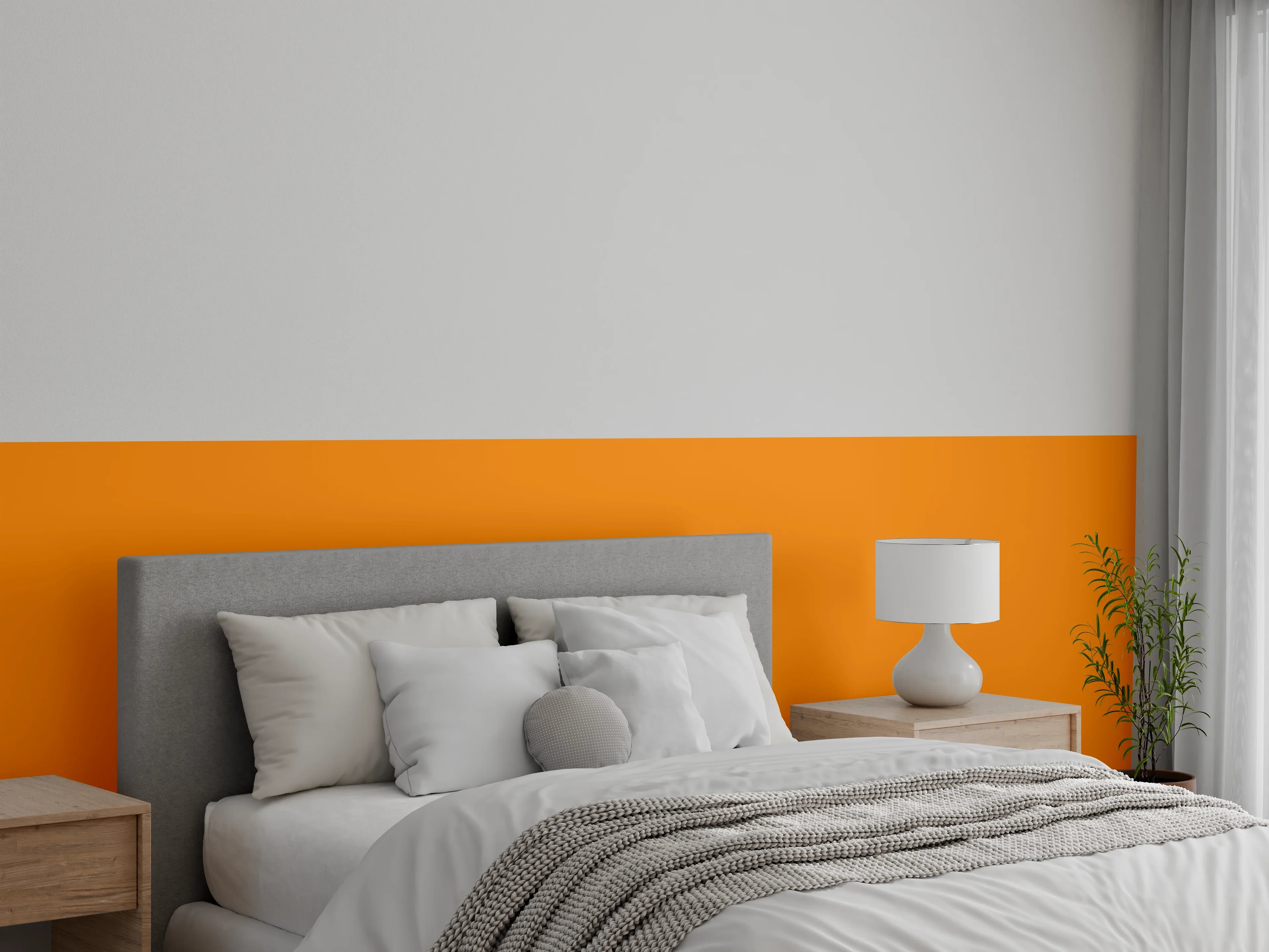Wandverkleidung Schlafzimmer - RAL 2000 (Gelborange)