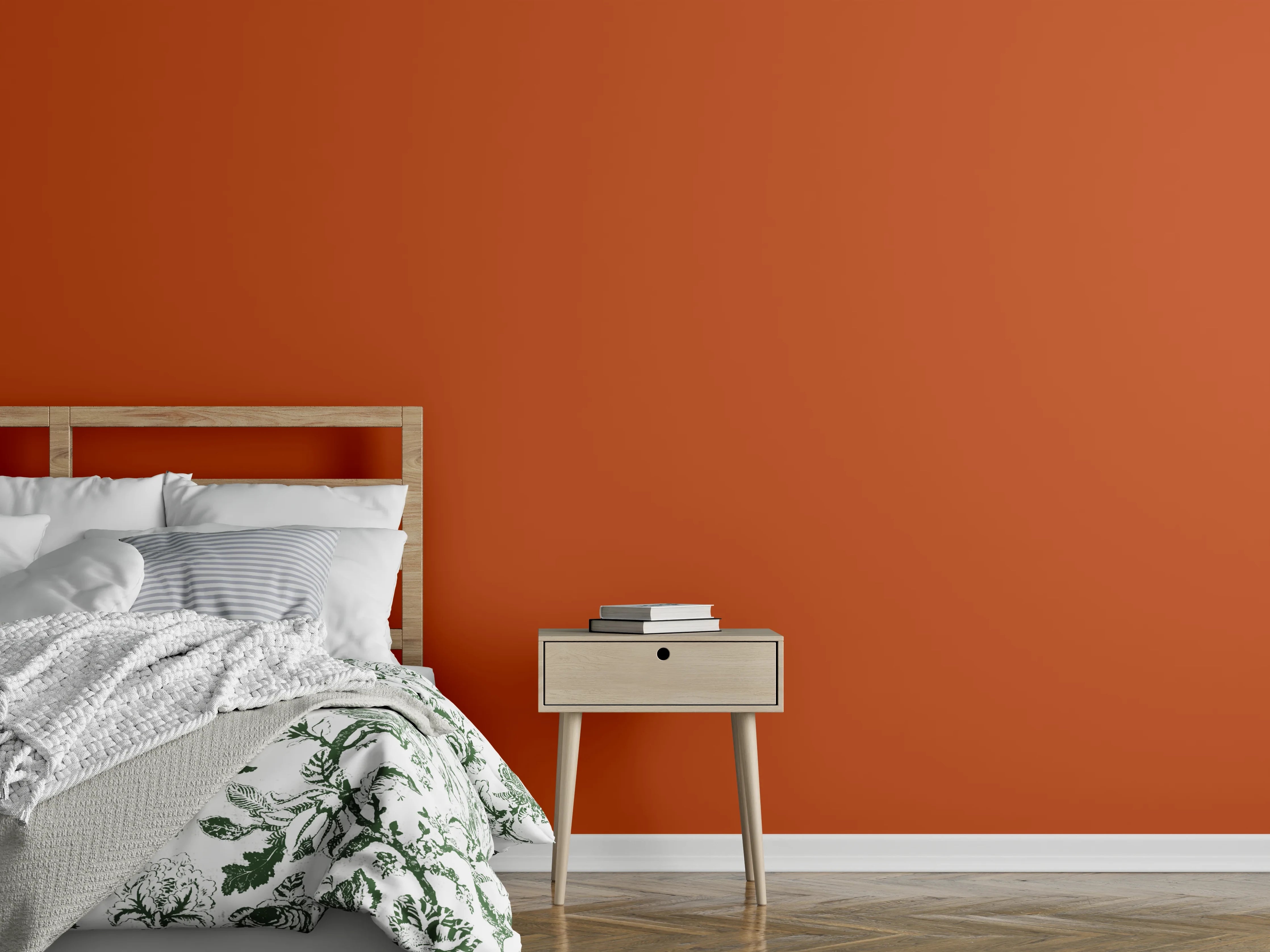 Wandverkleidung Schlafzimmer - RAL 2001 (Rot-Orange)