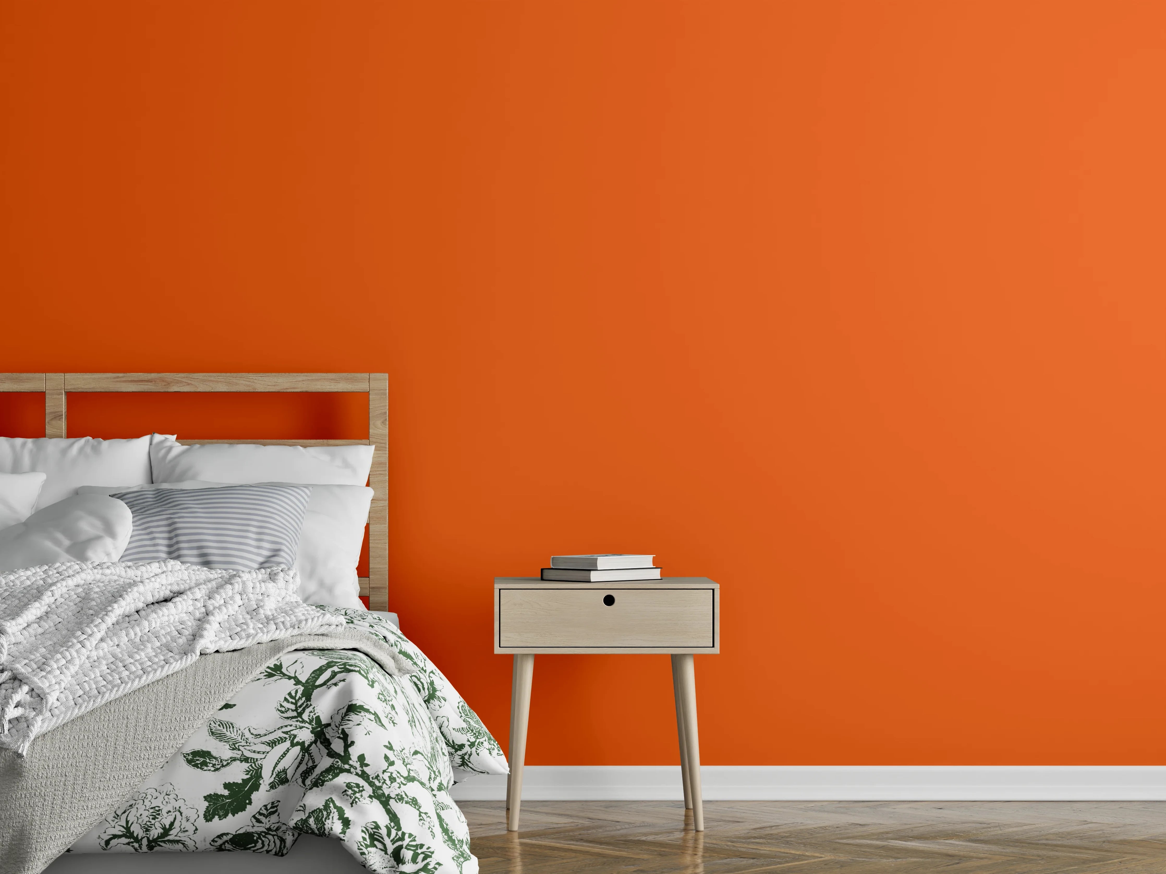 Wandverkleidung Schlafzimmer - RAL 2004 (Reines Orange)