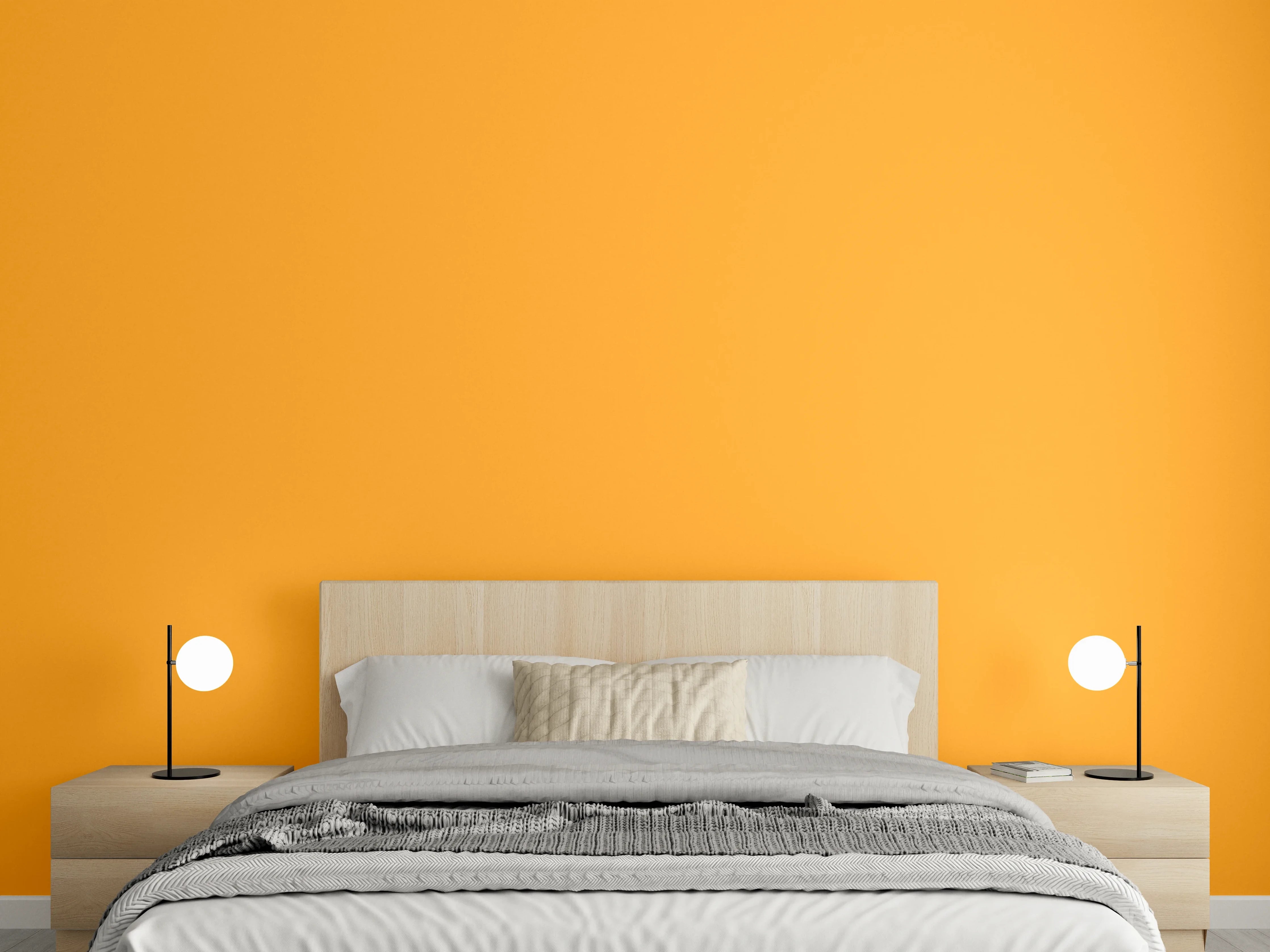 Wandverkleidung Schlafzimmer - RAL 2007 (Leuchtendes Hellorange)