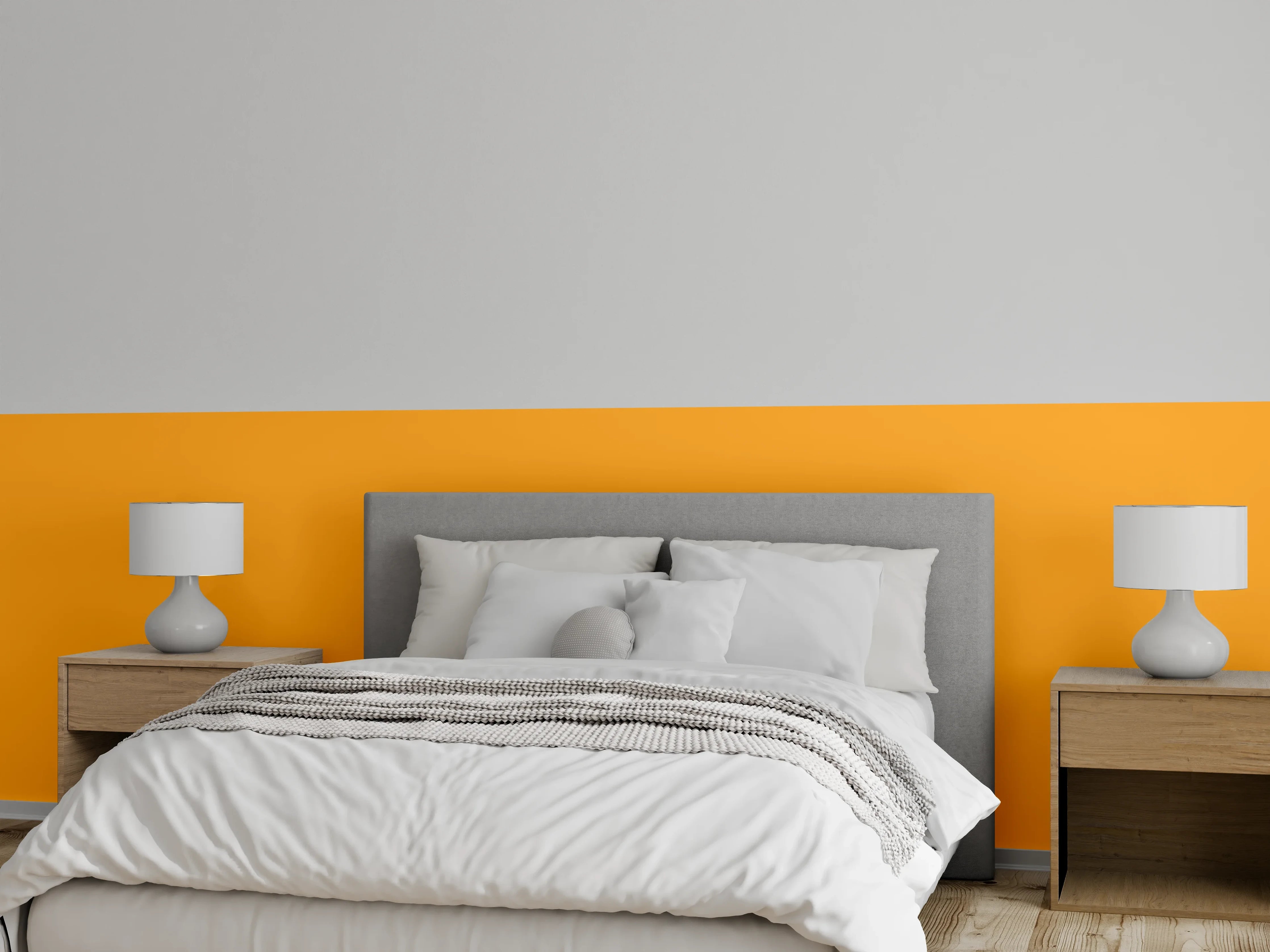 Wandverkleidung Schlafzimmer - RAL 2007 (Leuchtendes Hellorange)