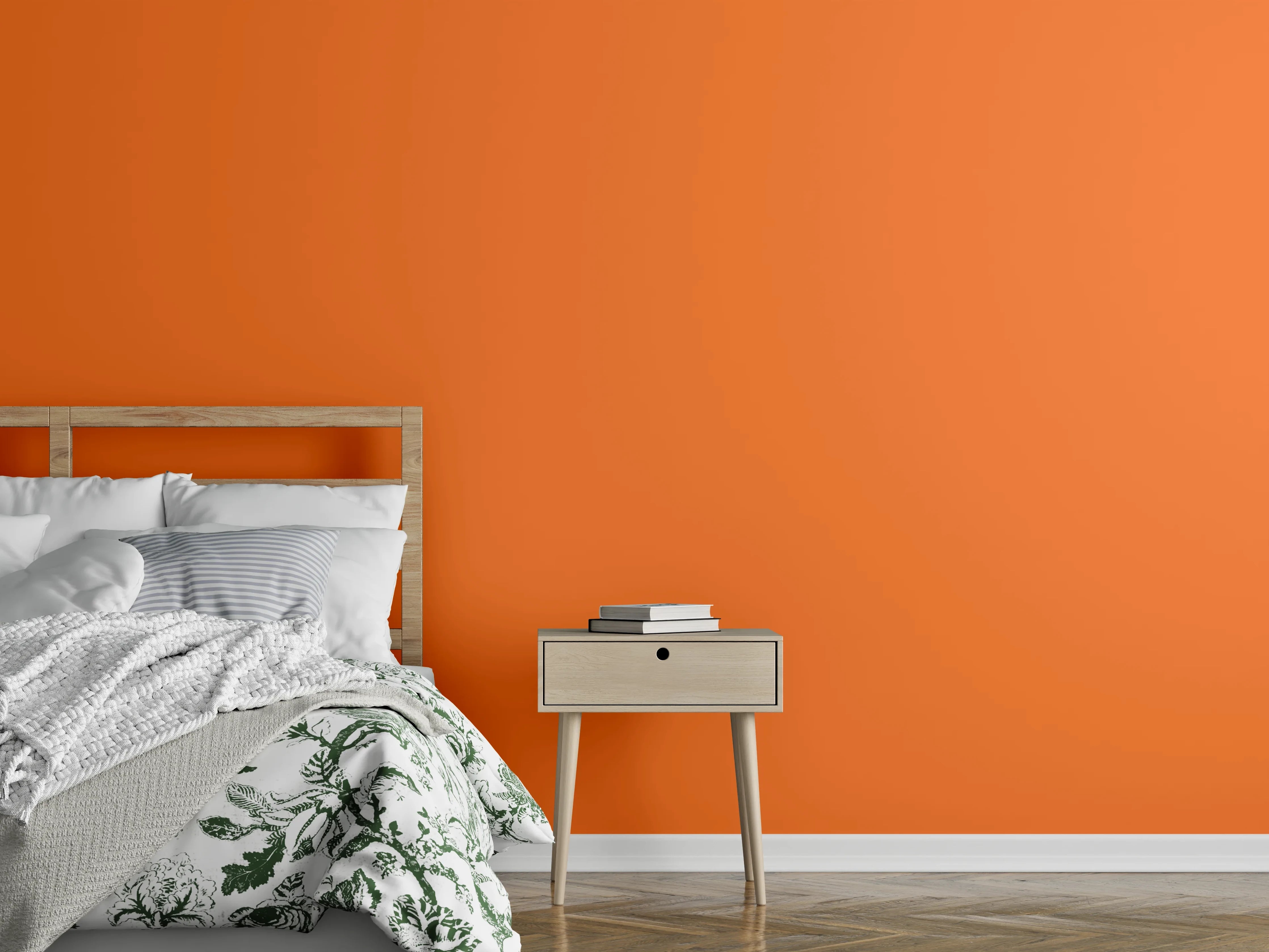 Wandverkleidung Schlafzimmer - RAL 2008 (Leuchtendes Rot-Orange)