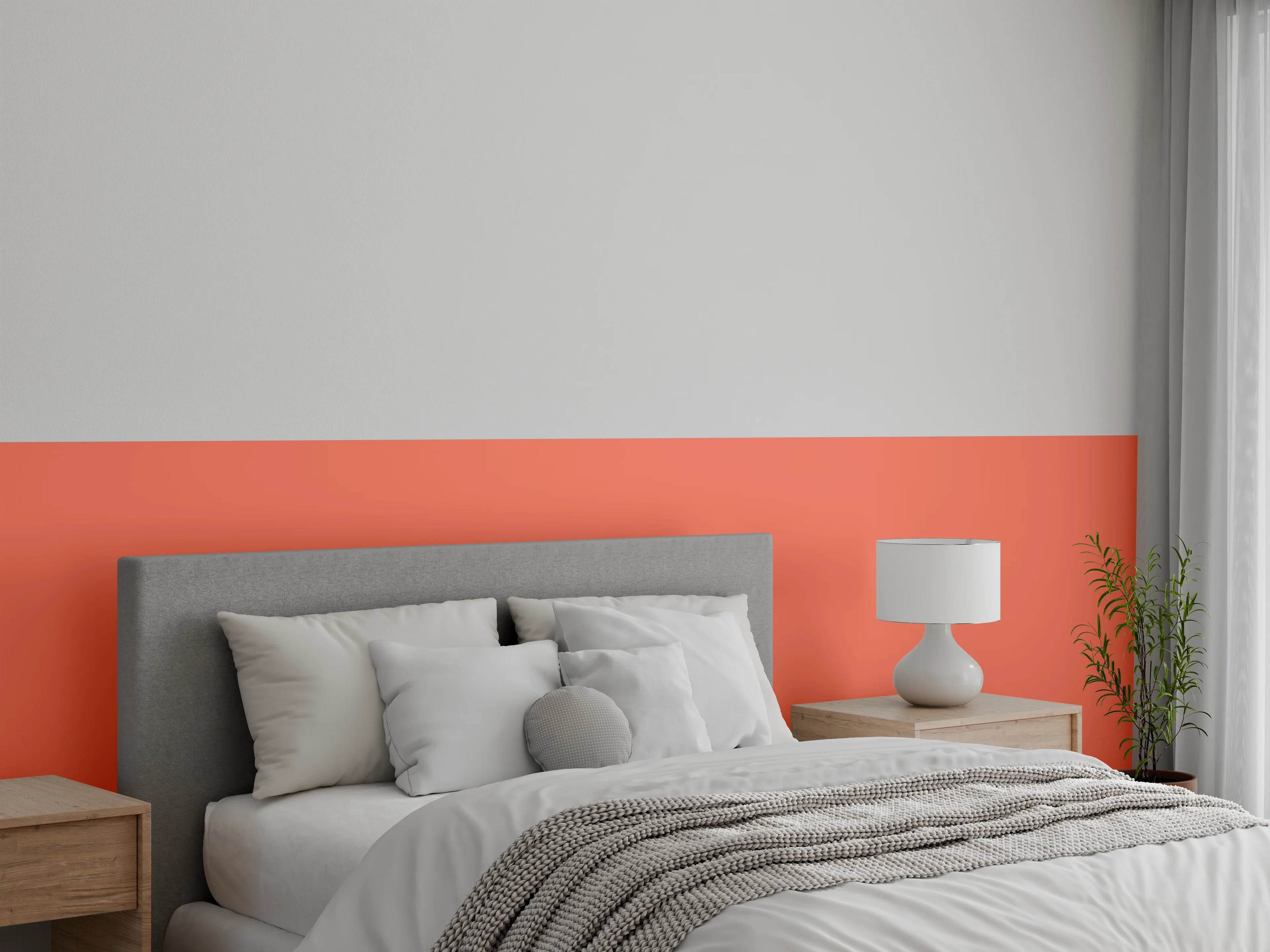 Wandverkleidung Schlafzimmer - RAL 2012 (Lachsorange)