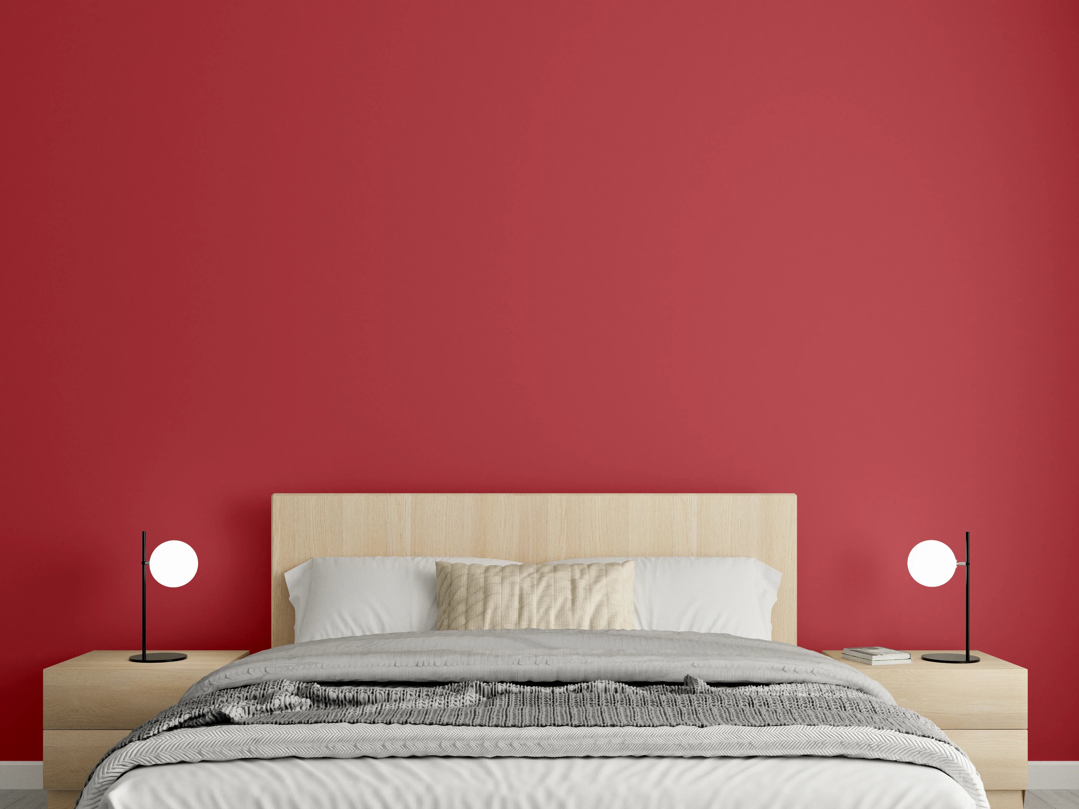 Wandverkleidung Schlafzimmer - RAL 3002 (Karminrot)