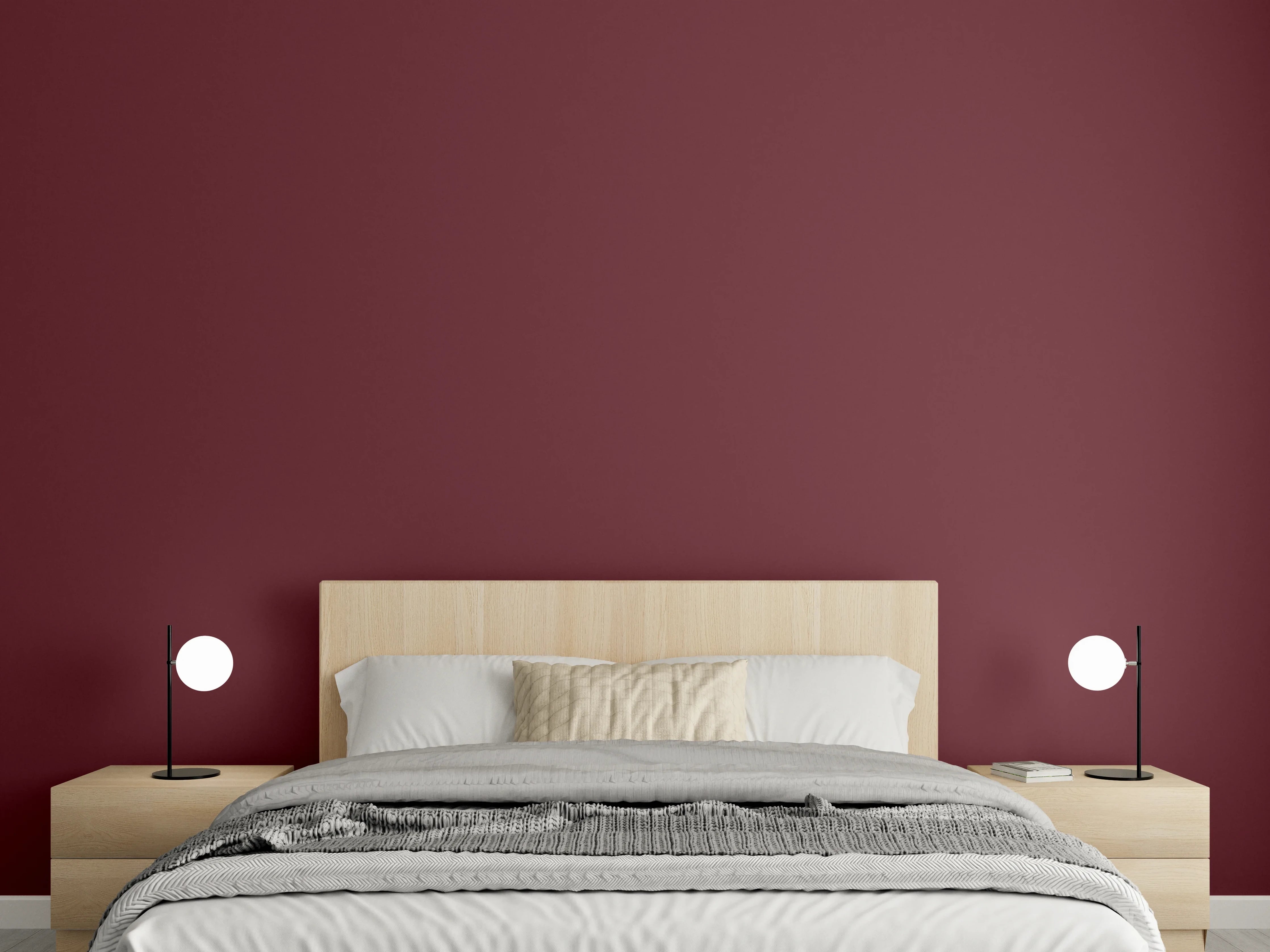 Wandverkleidung Schlafzimmer - RAL 3005 (Weinrot)