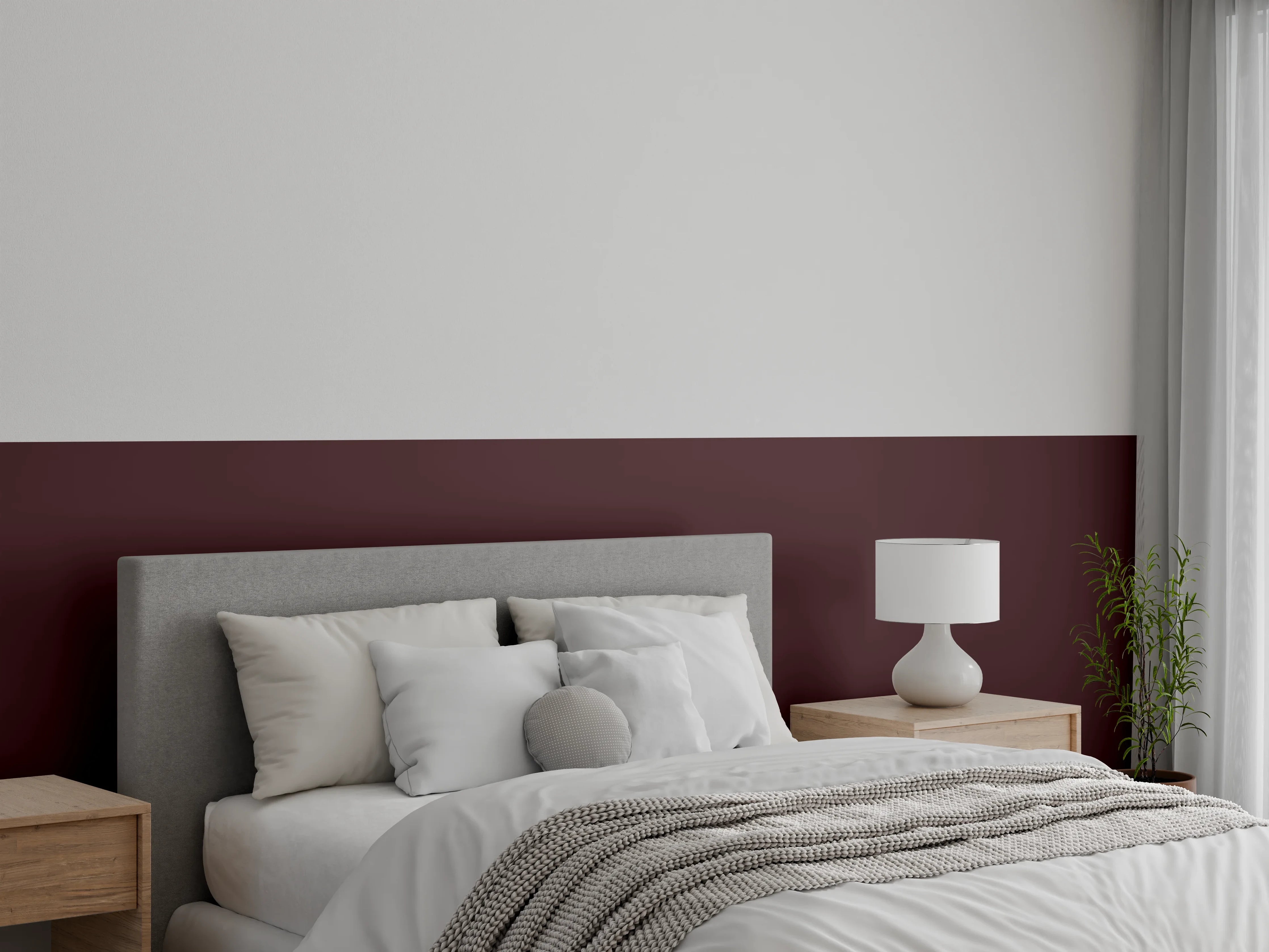Wandverkleidung Schlafzimmer - RAL 3007 (Schwarzrot)