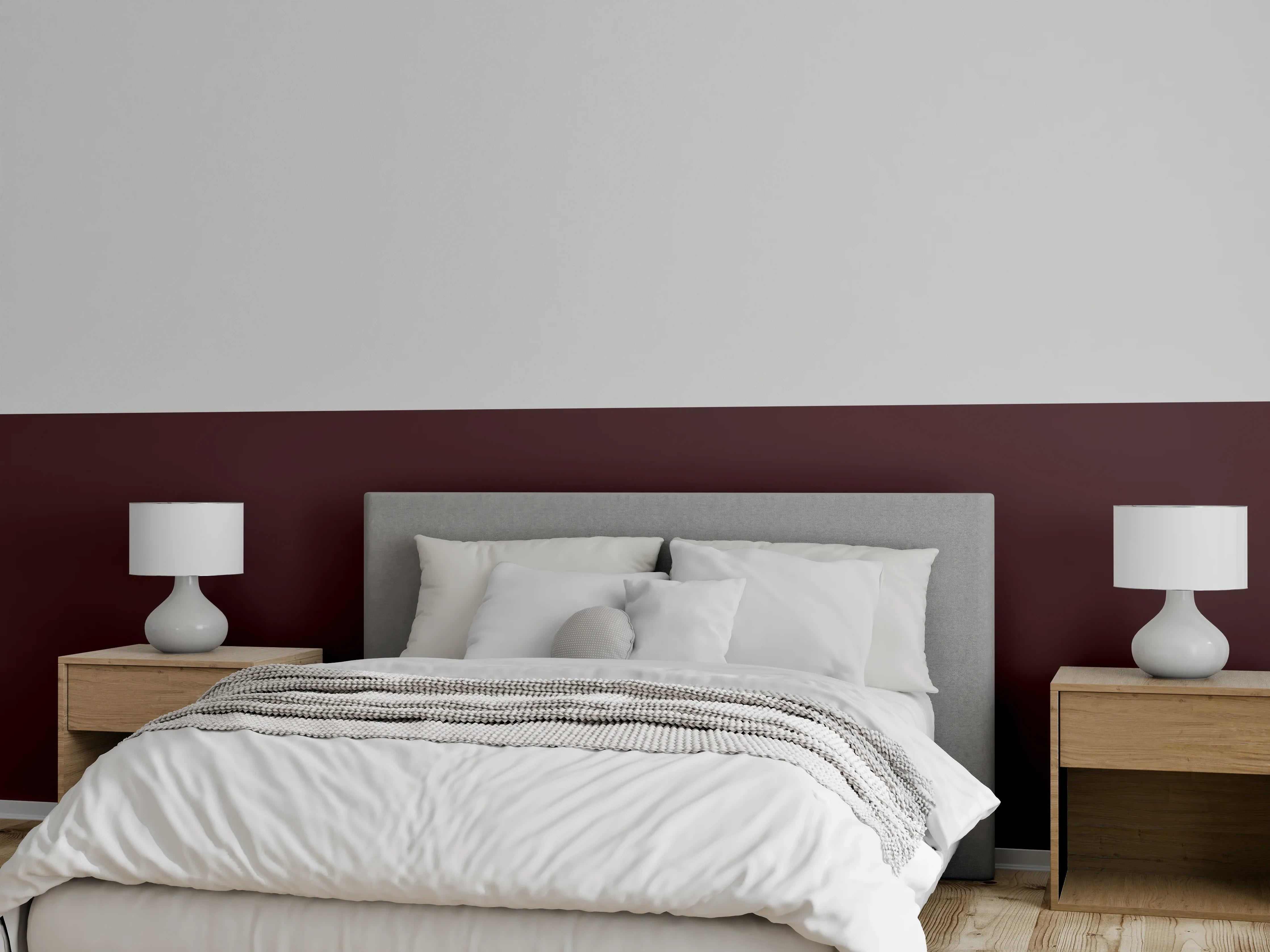 Wandverkleidung Schlafzimmer - RAL 3007 (Schwarzrot)