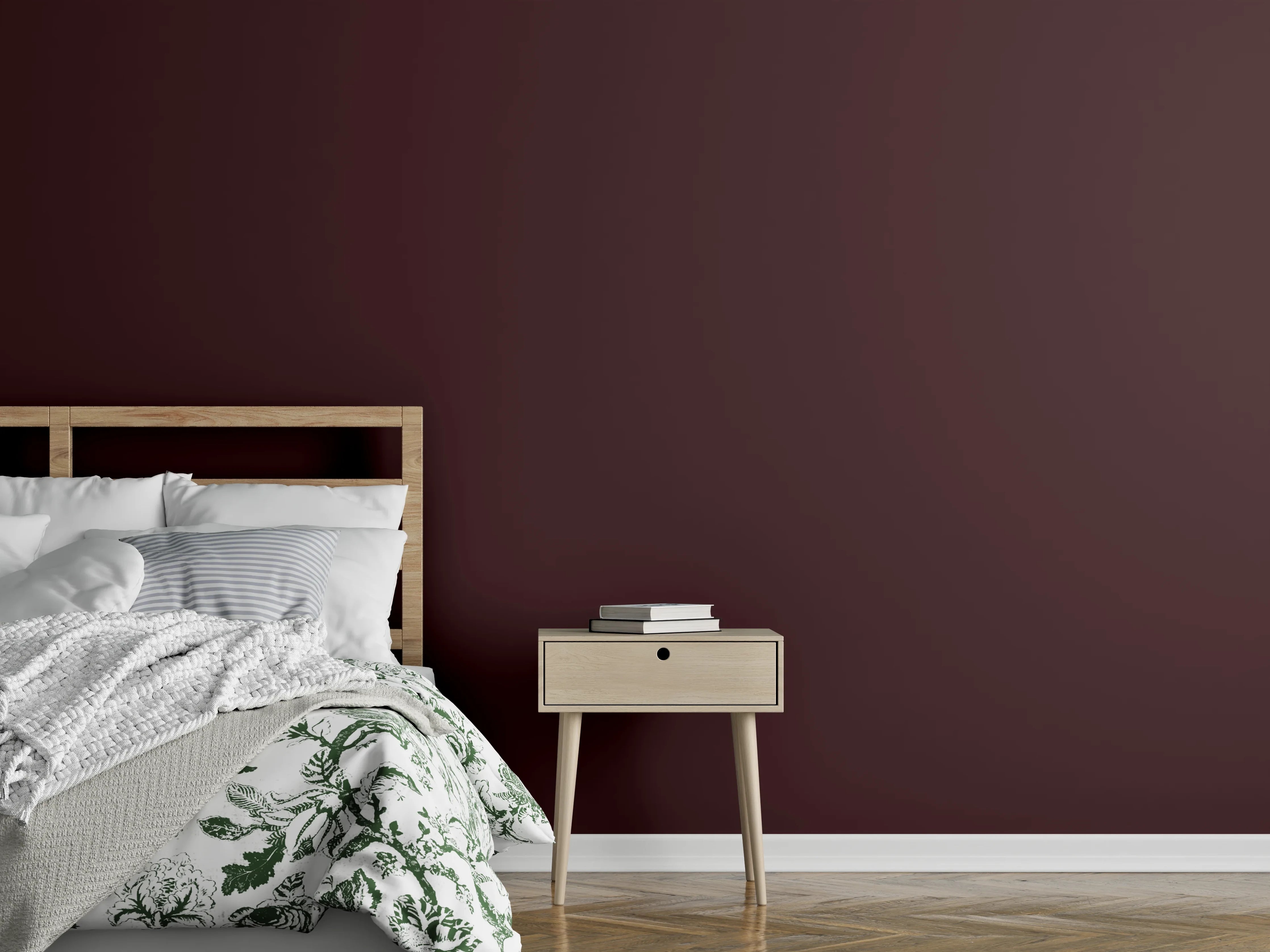 Wandverkleidung Schlafzimmer - RAL 3007 (Schwarzrot)