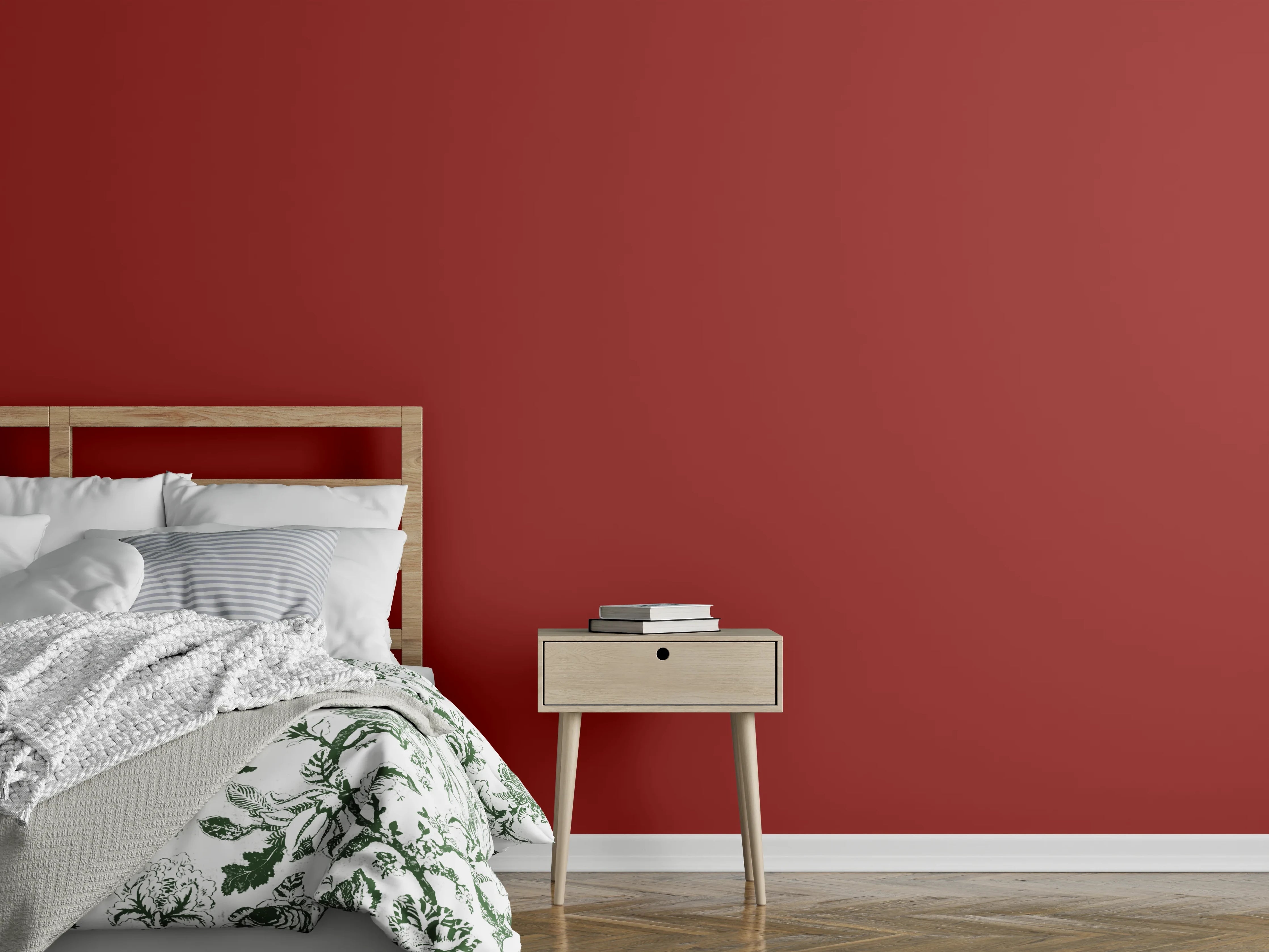 Wandverkleidung Schlafzimmer - RAL 3013 (tomatenrot)