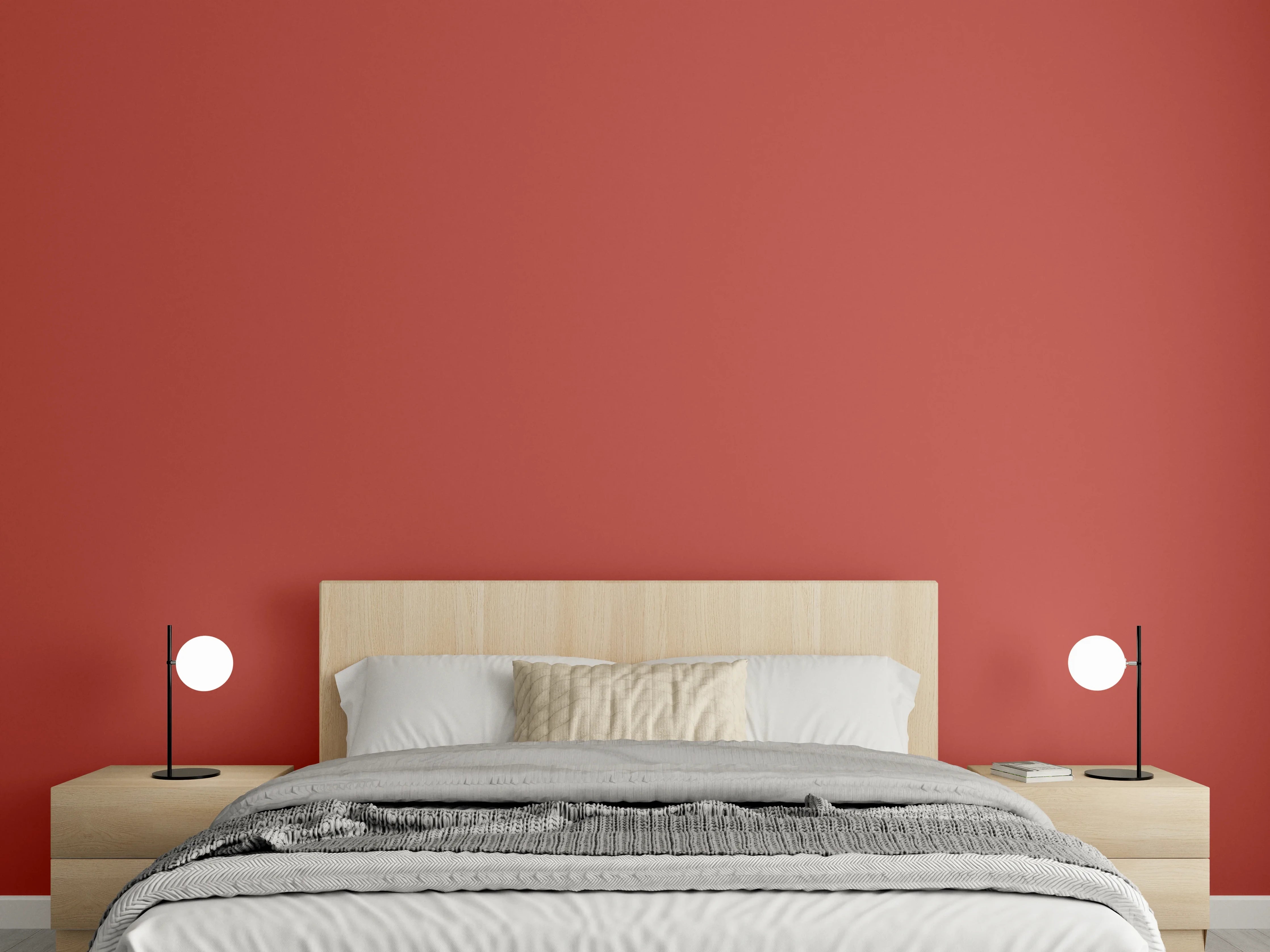 Wandverkleidung Schlafzimmer - RAL 3016 (Korallenrot)