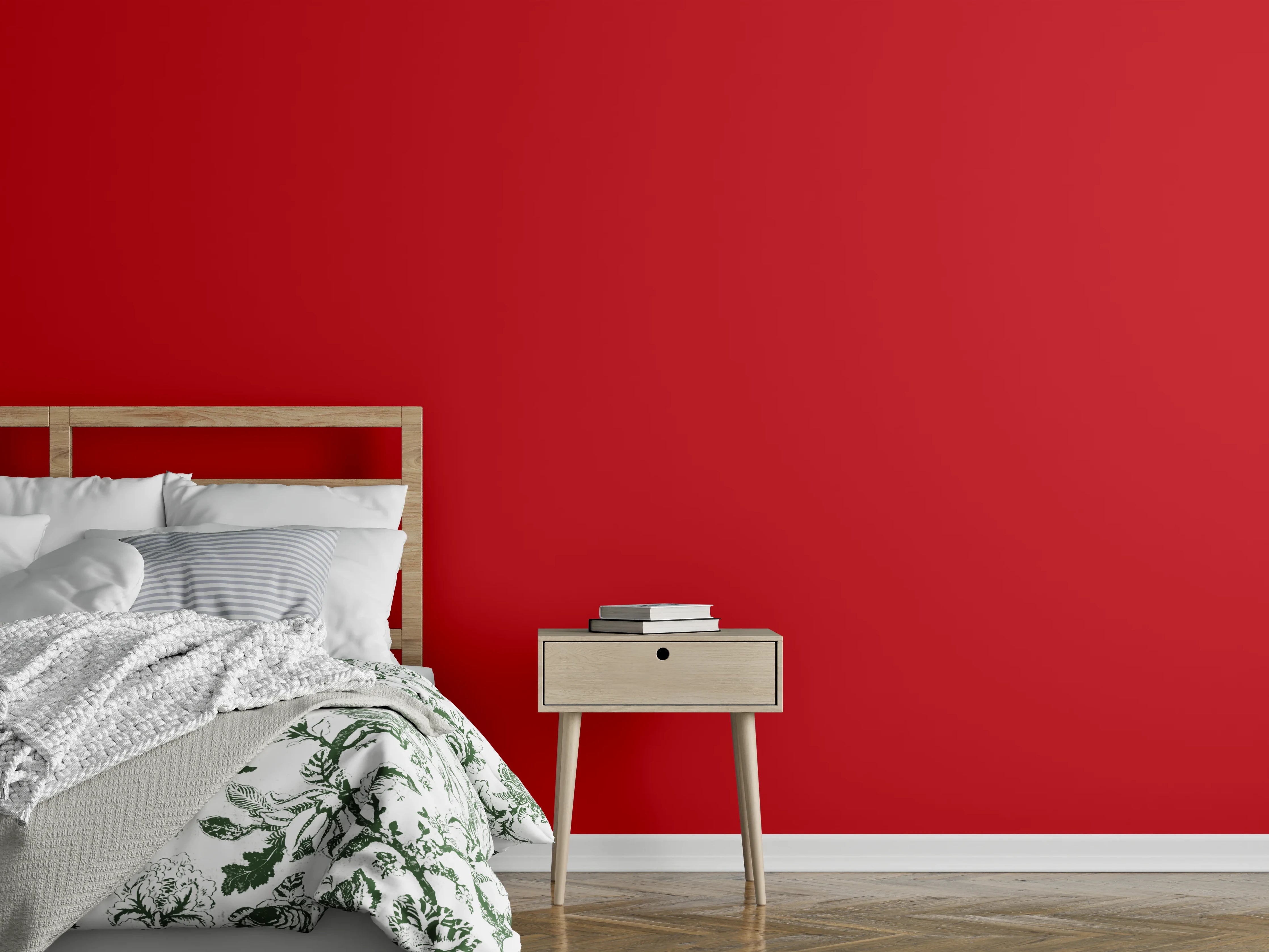 Wandverkleidung Schlafzimmer - RAL 3020 (Verkehrsrot)