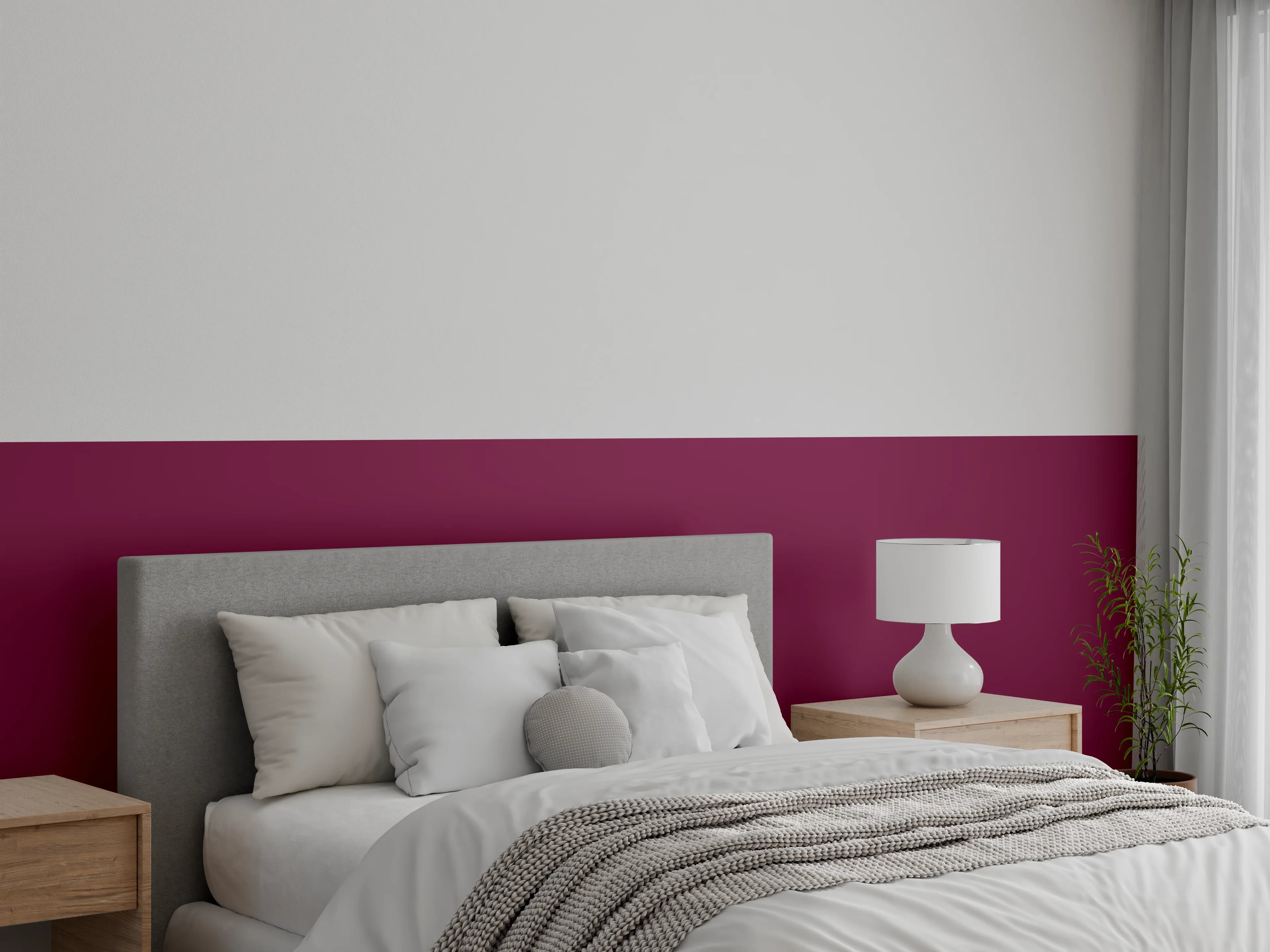 Wandverkleidung Schlafzimmer - RAL 4004 (Weinrotviolett)