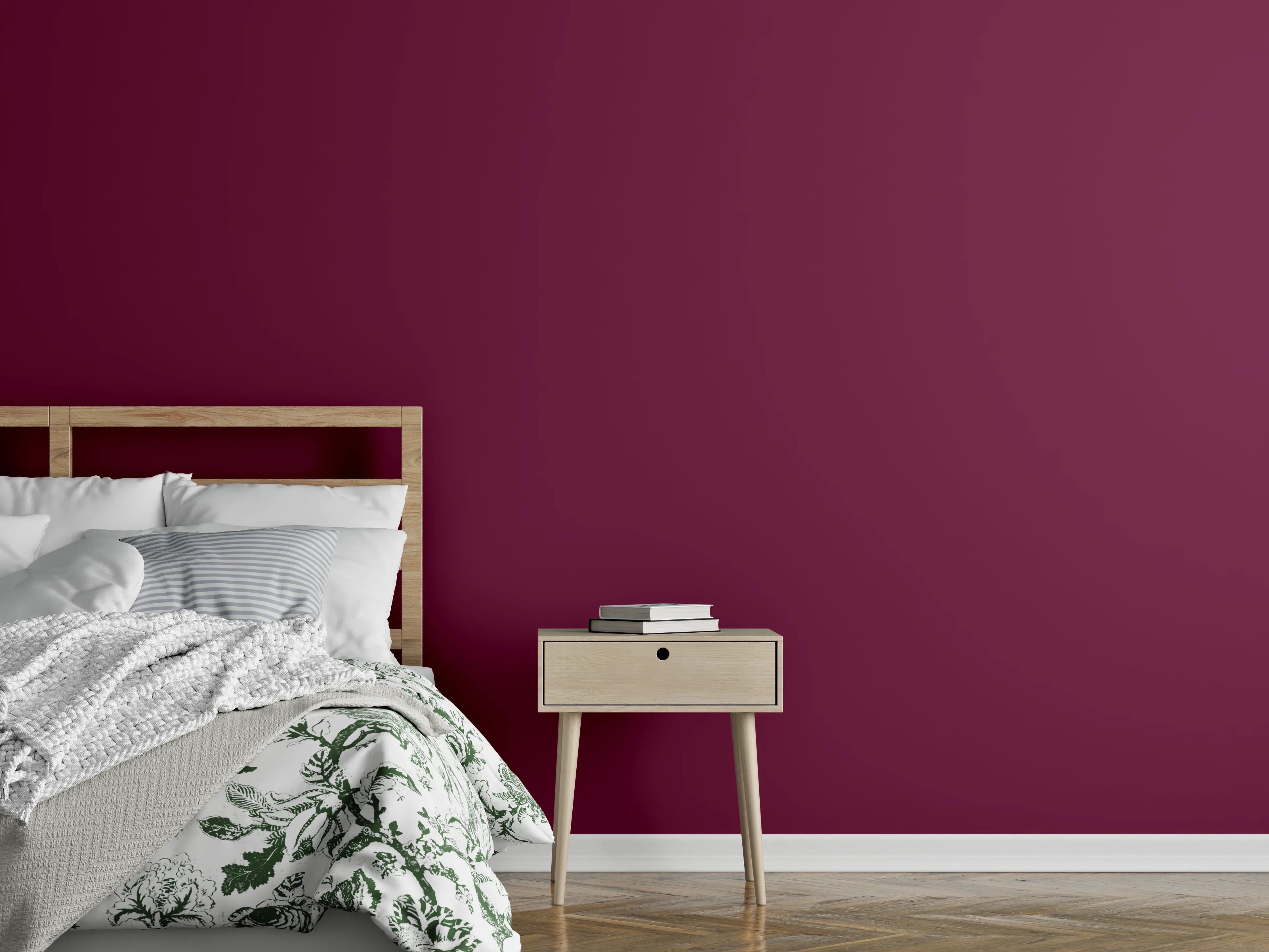 Wandverkleidung Schlafzimmer - RAL 4004 (Weinrotviolett)