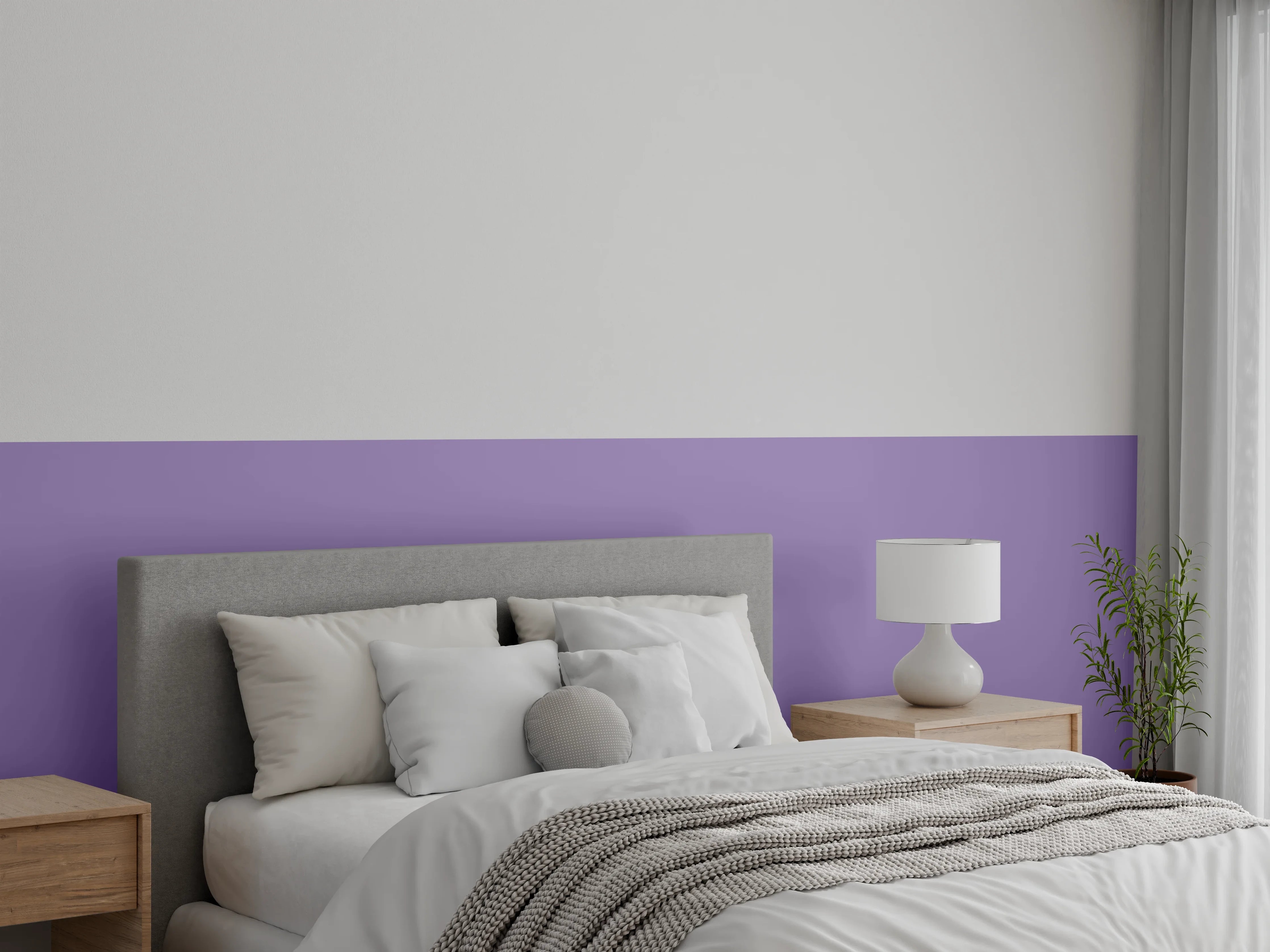 Wandverkleidung Schlafzimmer - RAL 4011 (Perlviolett)