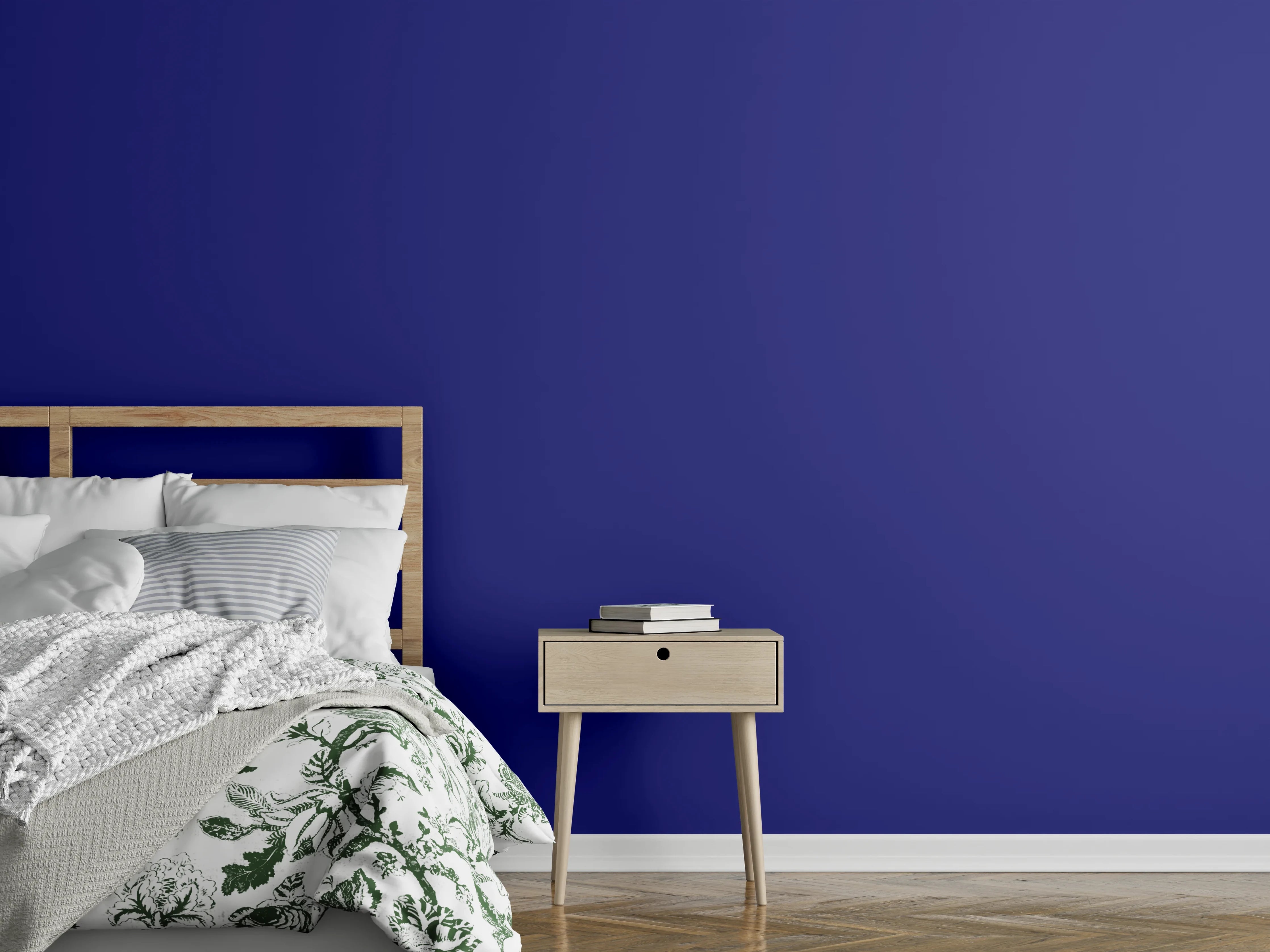 Wandverkleidung Schlafzimmer - RAL 5002 (Ultramarinblau)