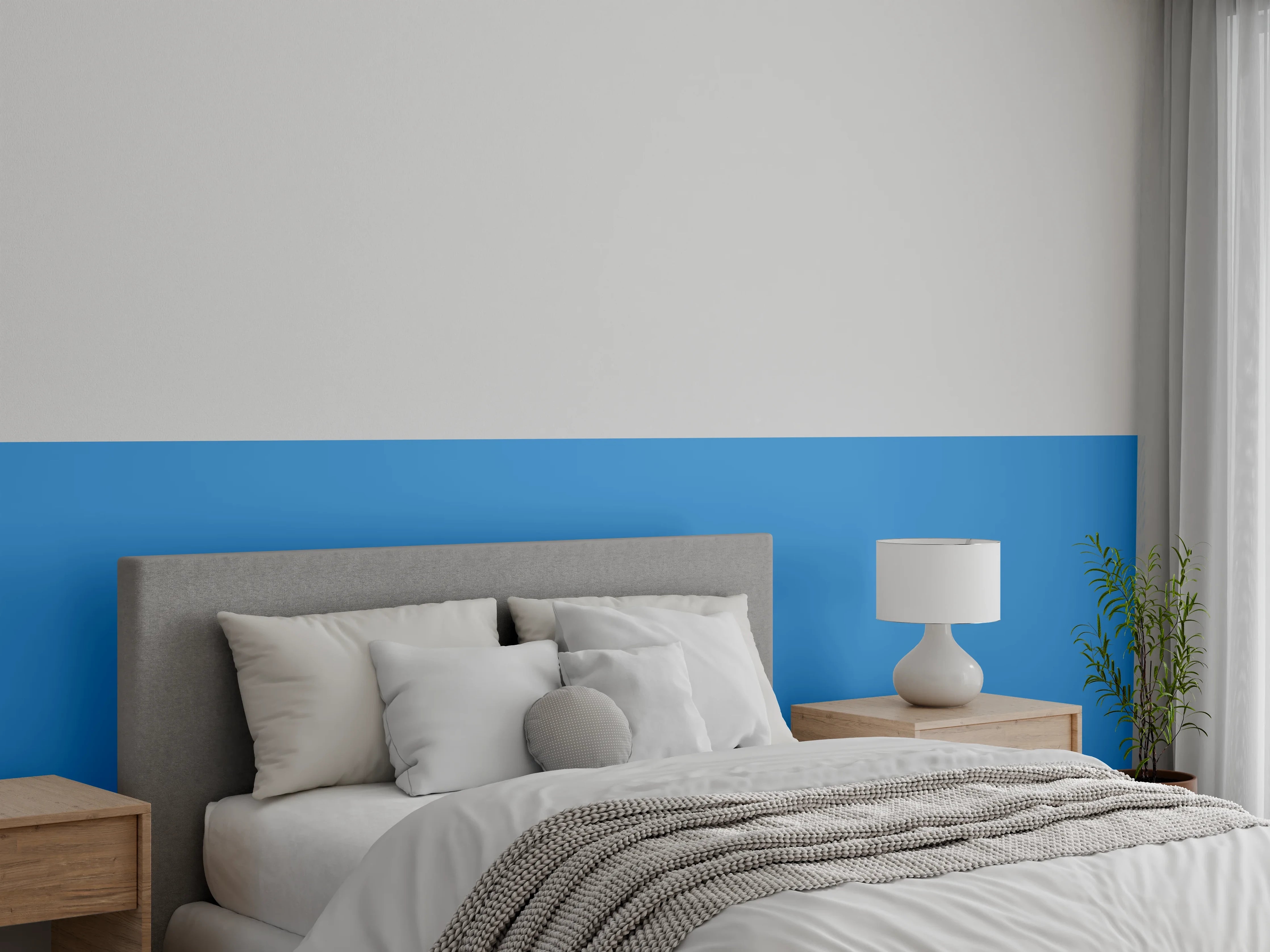 Wandverkleidung Schlafzimmer - RAL 5012 (Hellblau)