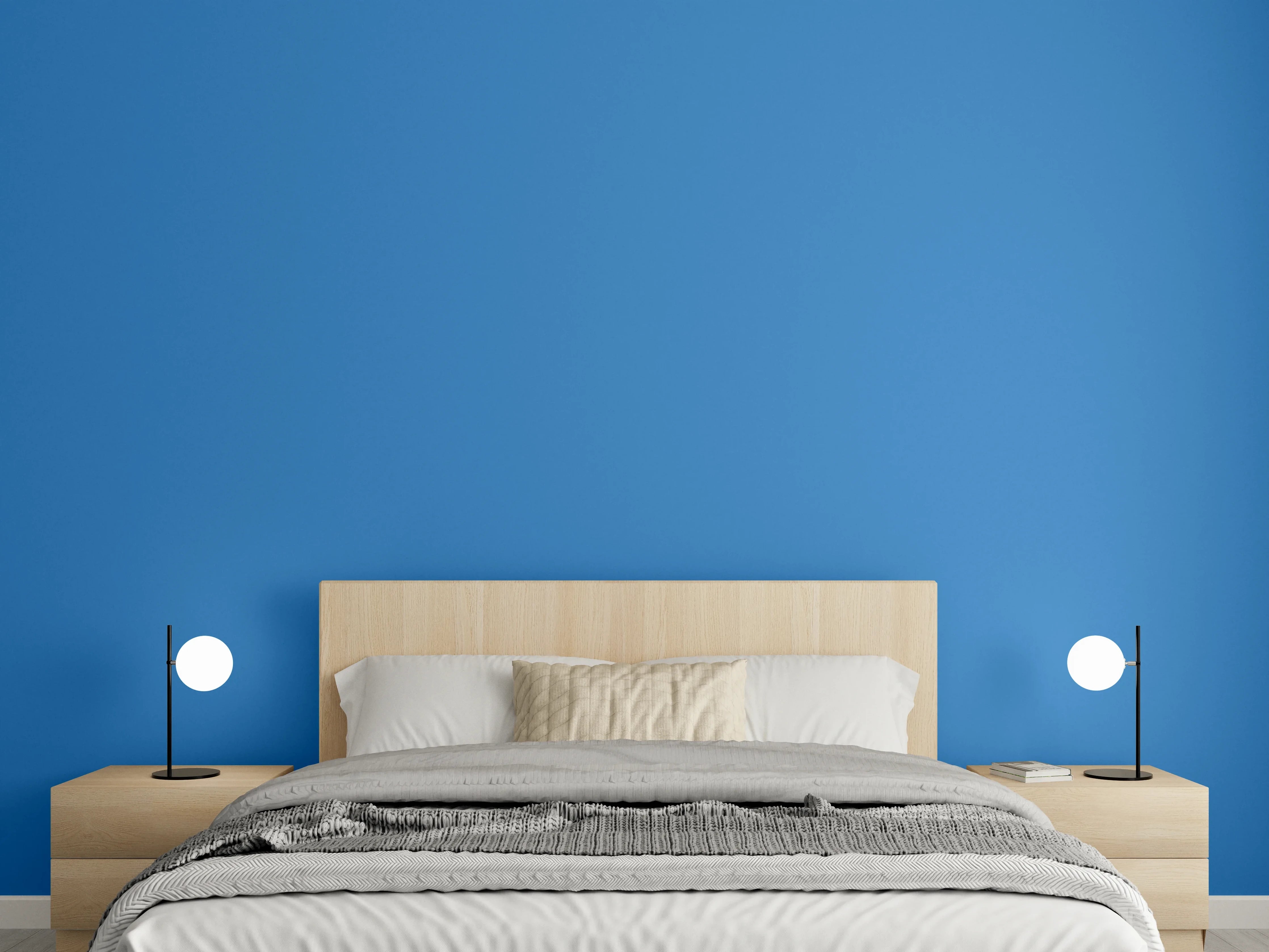 Wandverkleidung Schlafzimmer - RAL 5015 (Himmelblau)