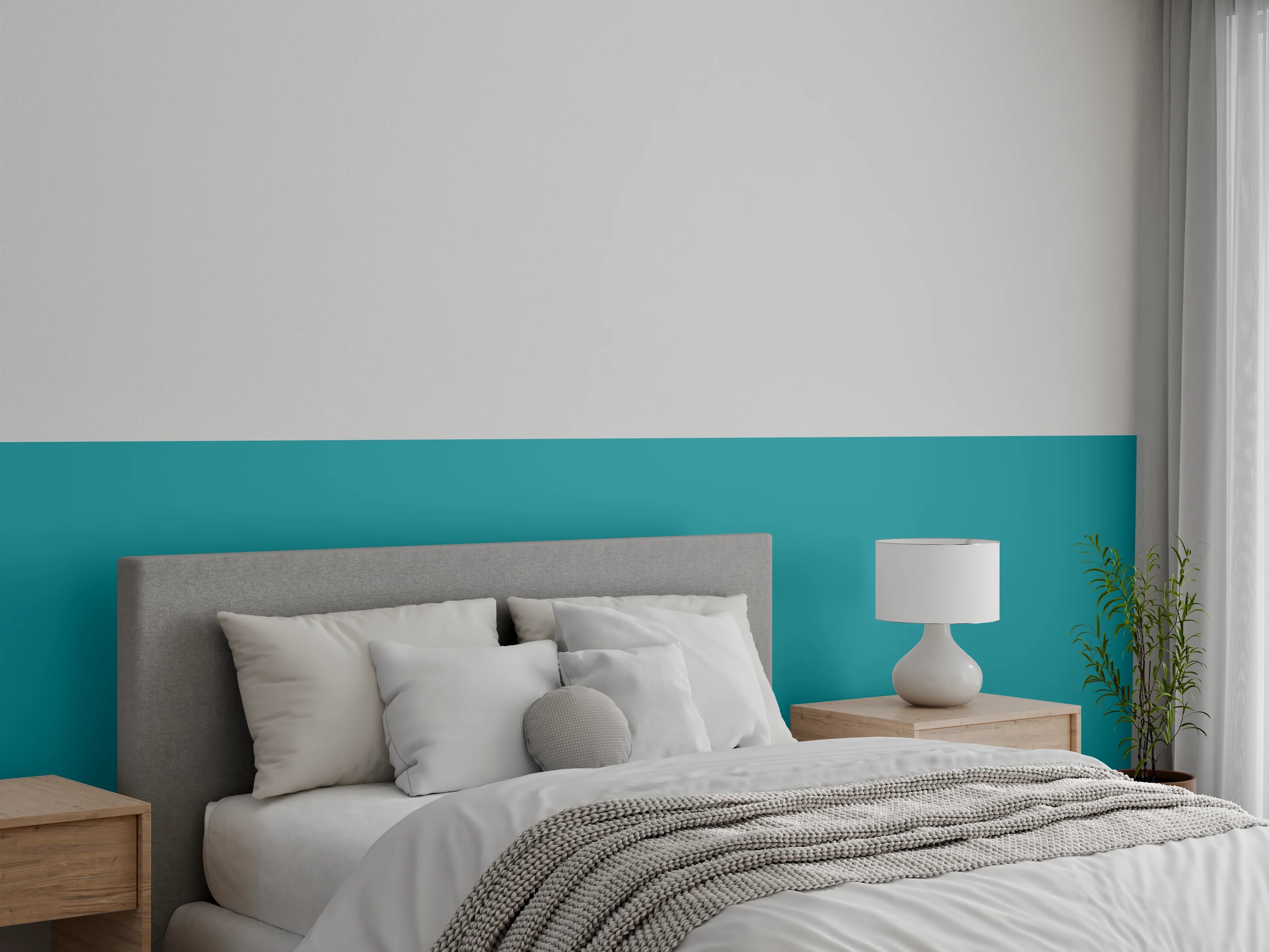 Wandverkleidung Schlafzimmer - RAL 5018 (Türkisblau)