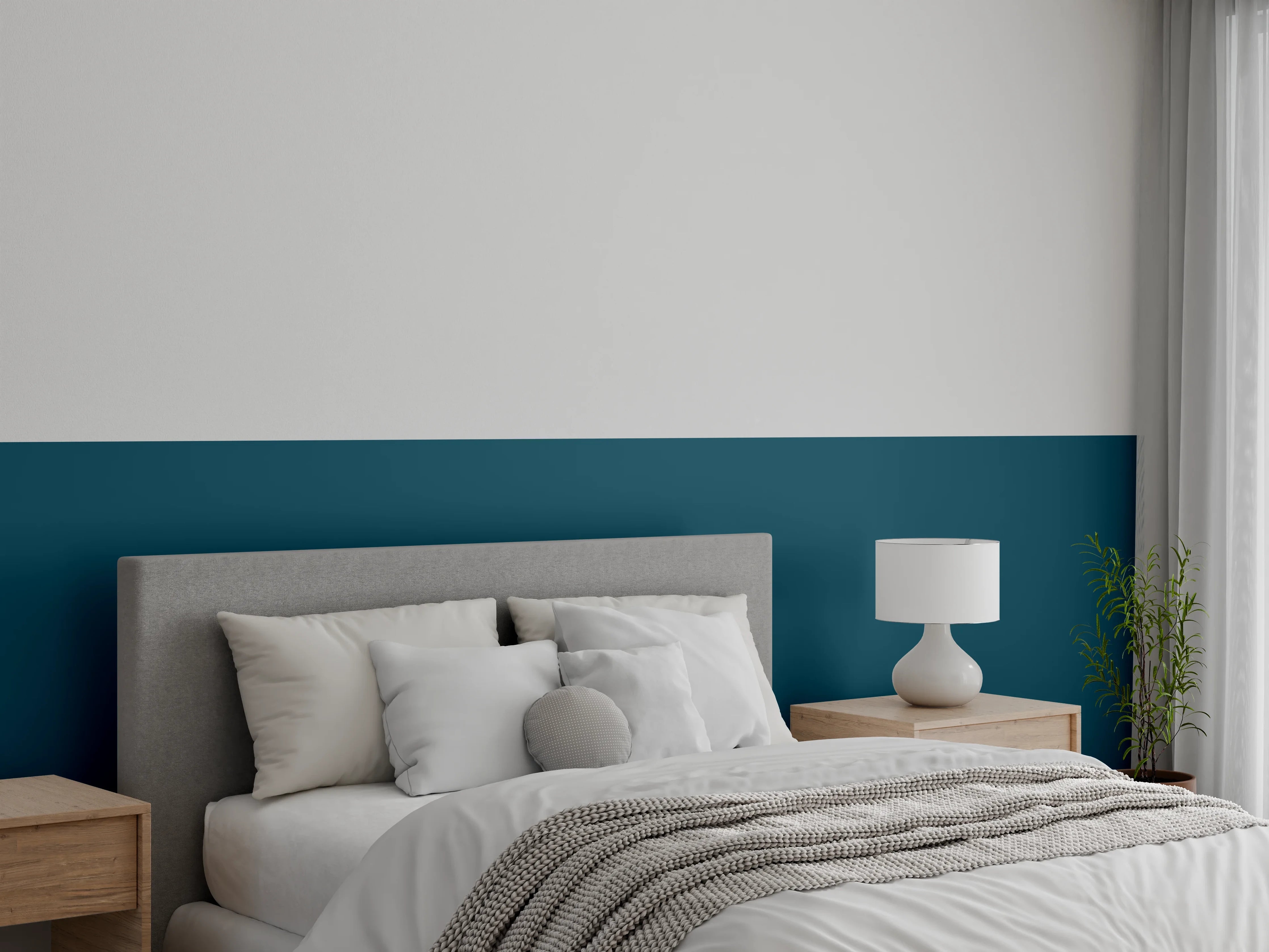 Wandverkleidung Schlafzimmer - RAL 5020 (Ozeanblau)
