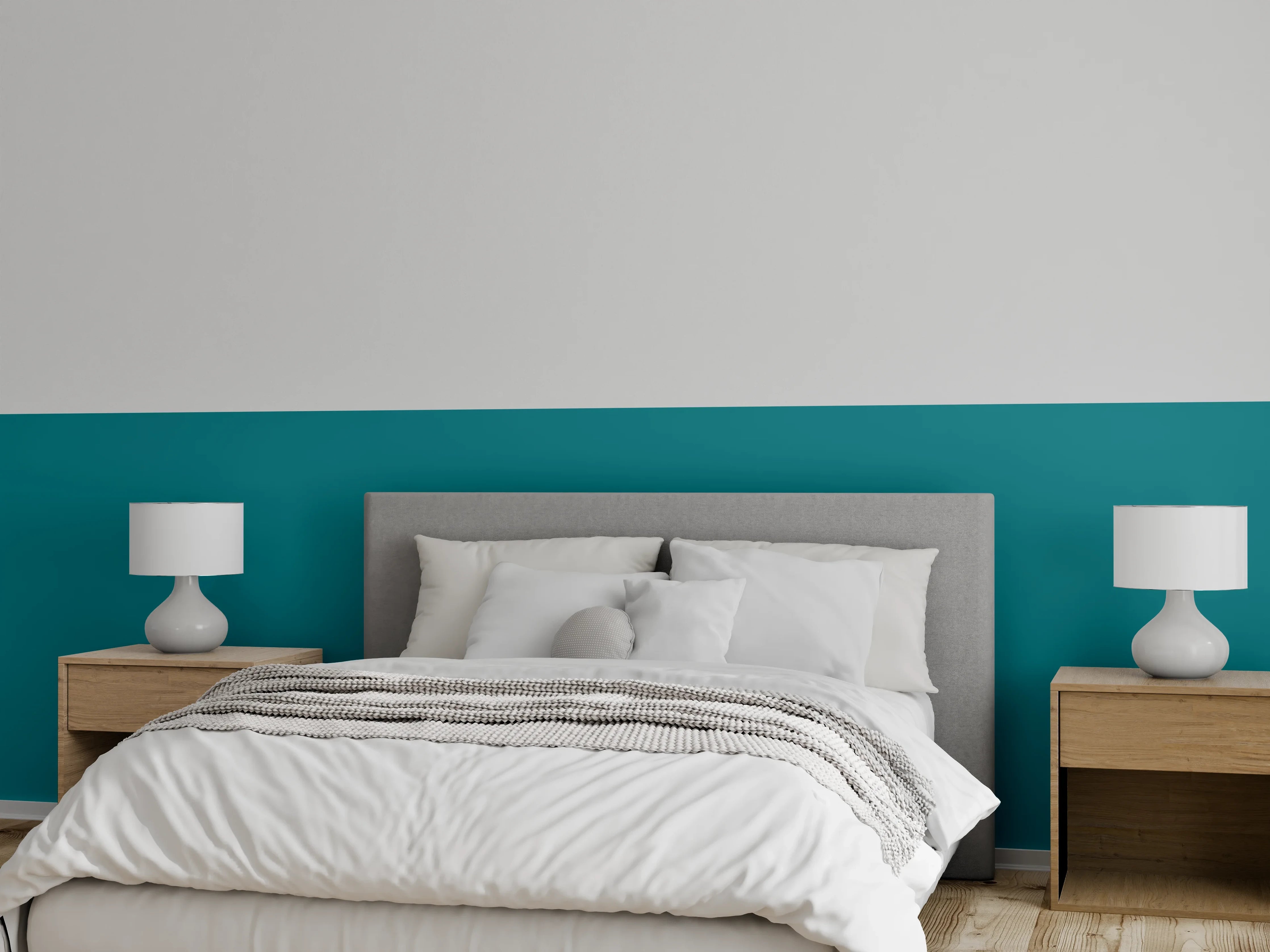 Wandverkleidung Schlafzimmer - RAL 5021 (Wasserblau)