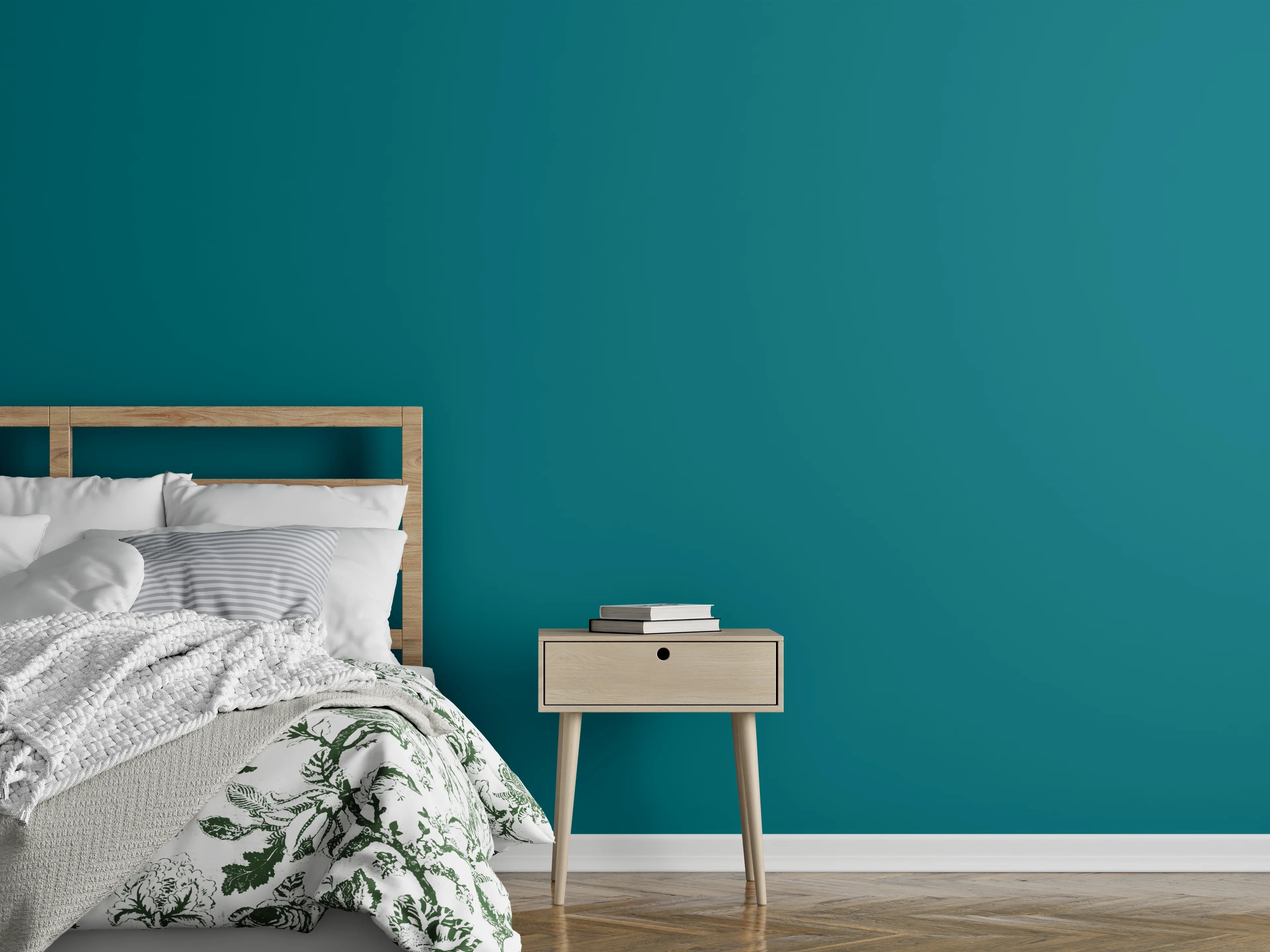 Wandverkleidung Schlafzimmer - RAL 5021 (Wasserblau)