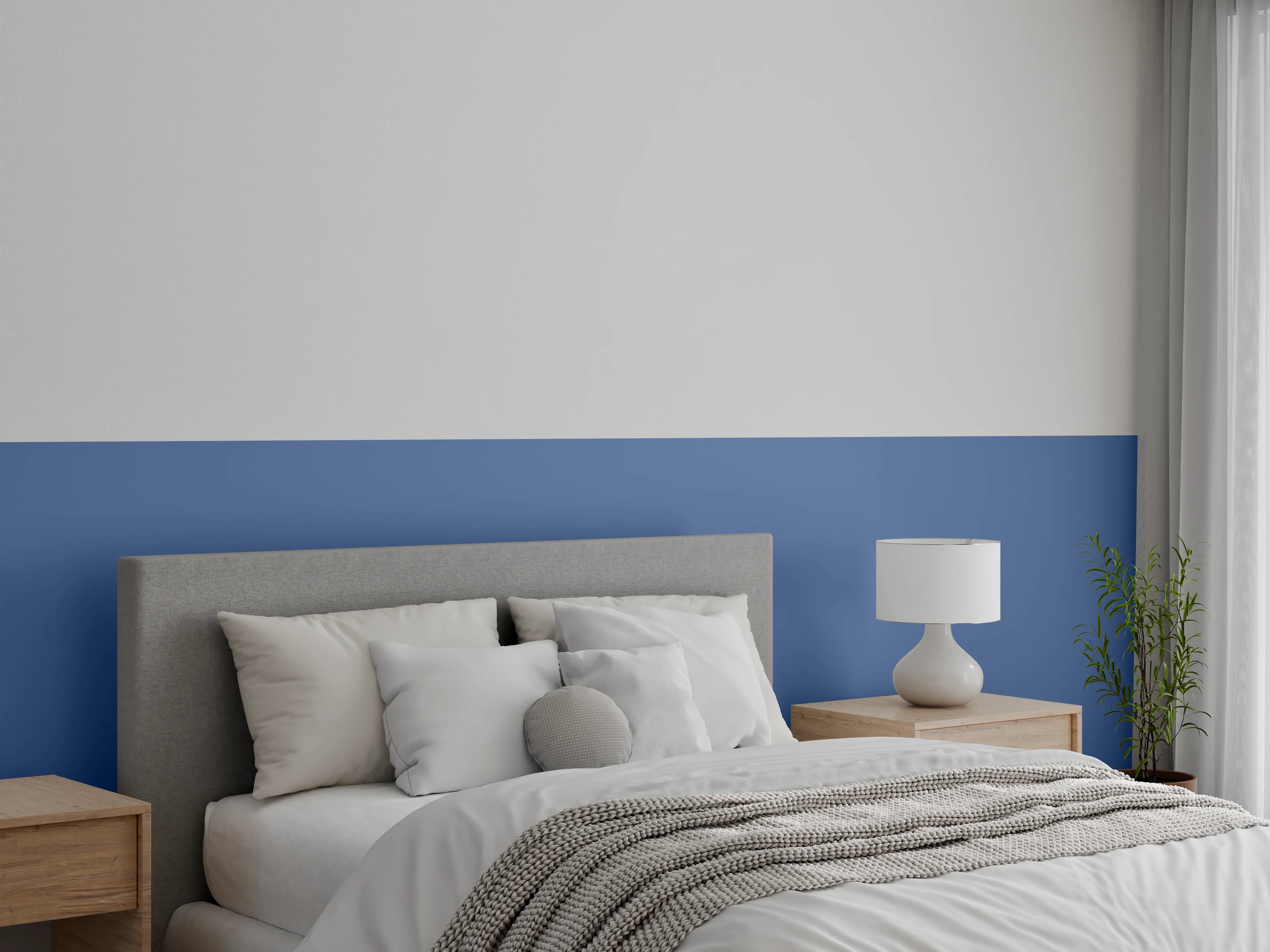 Wandverkleidung Schlafzimmer - RAL 5023 (Entferntes Blau)