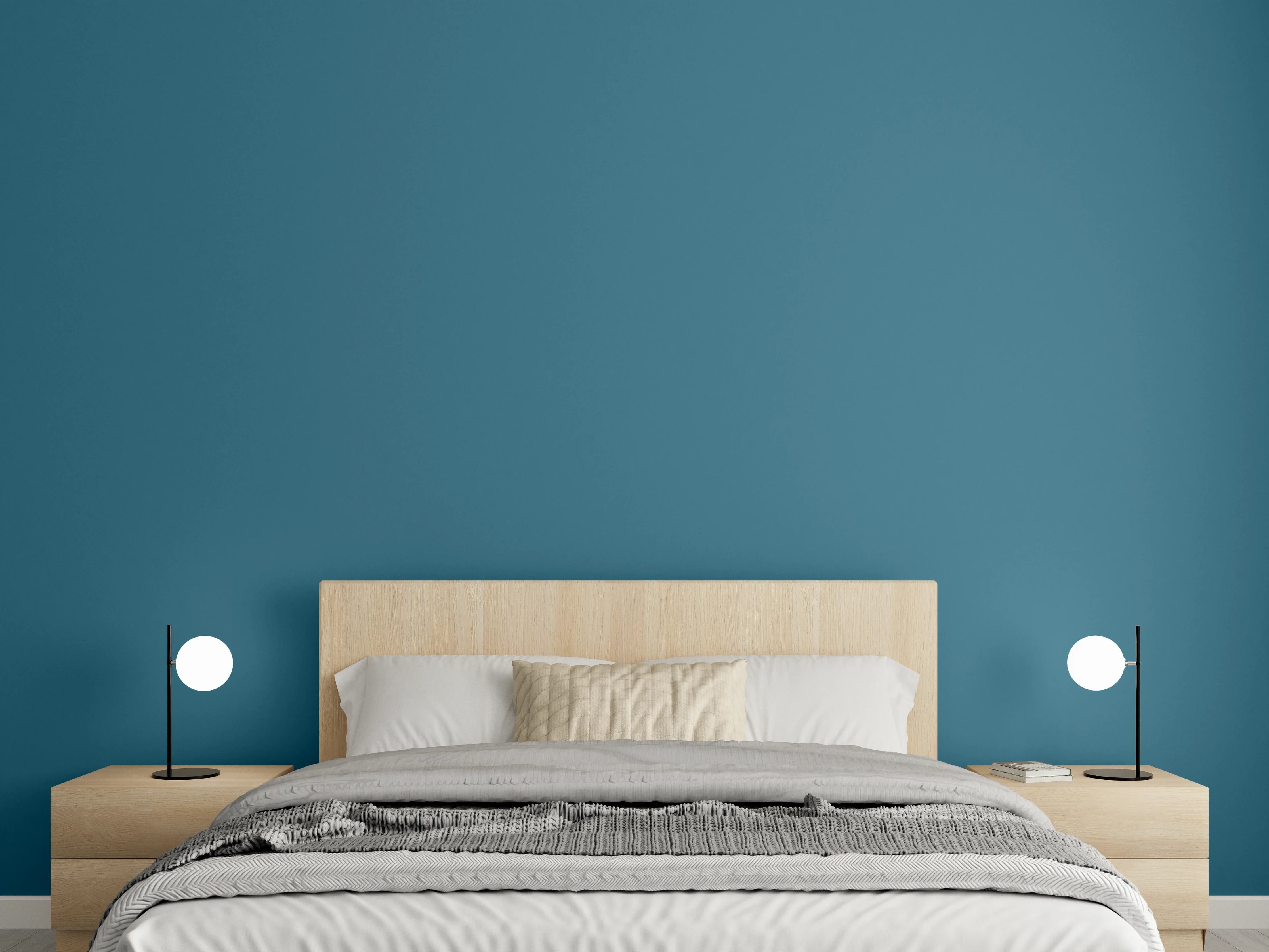 Wandverkleidung Schlafzimmer - RAL 5025 (Perlenzenzianblau)