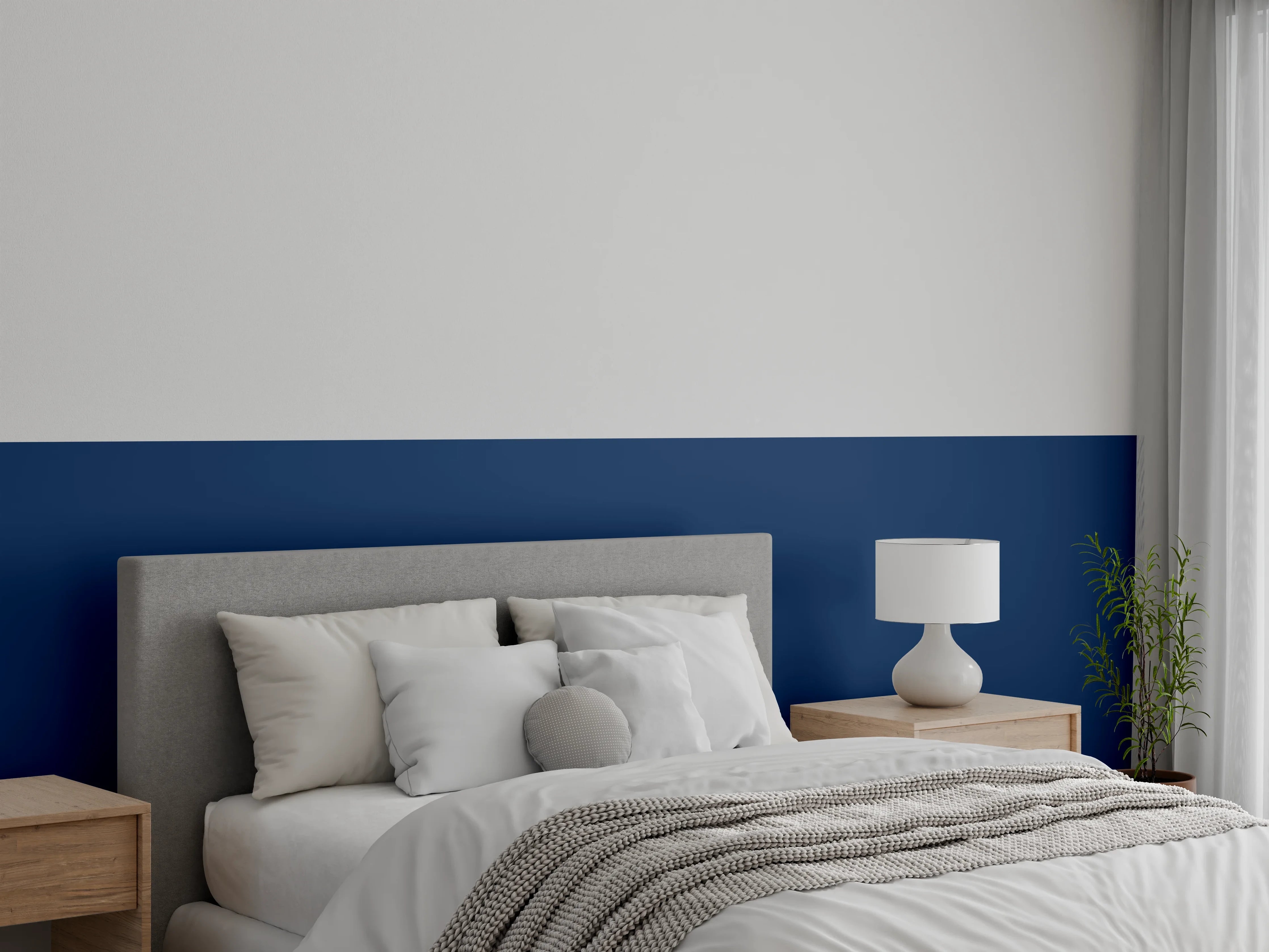 Wandverkleidung Schlafzimmer - RAL 5026 (Perlnachtblau)