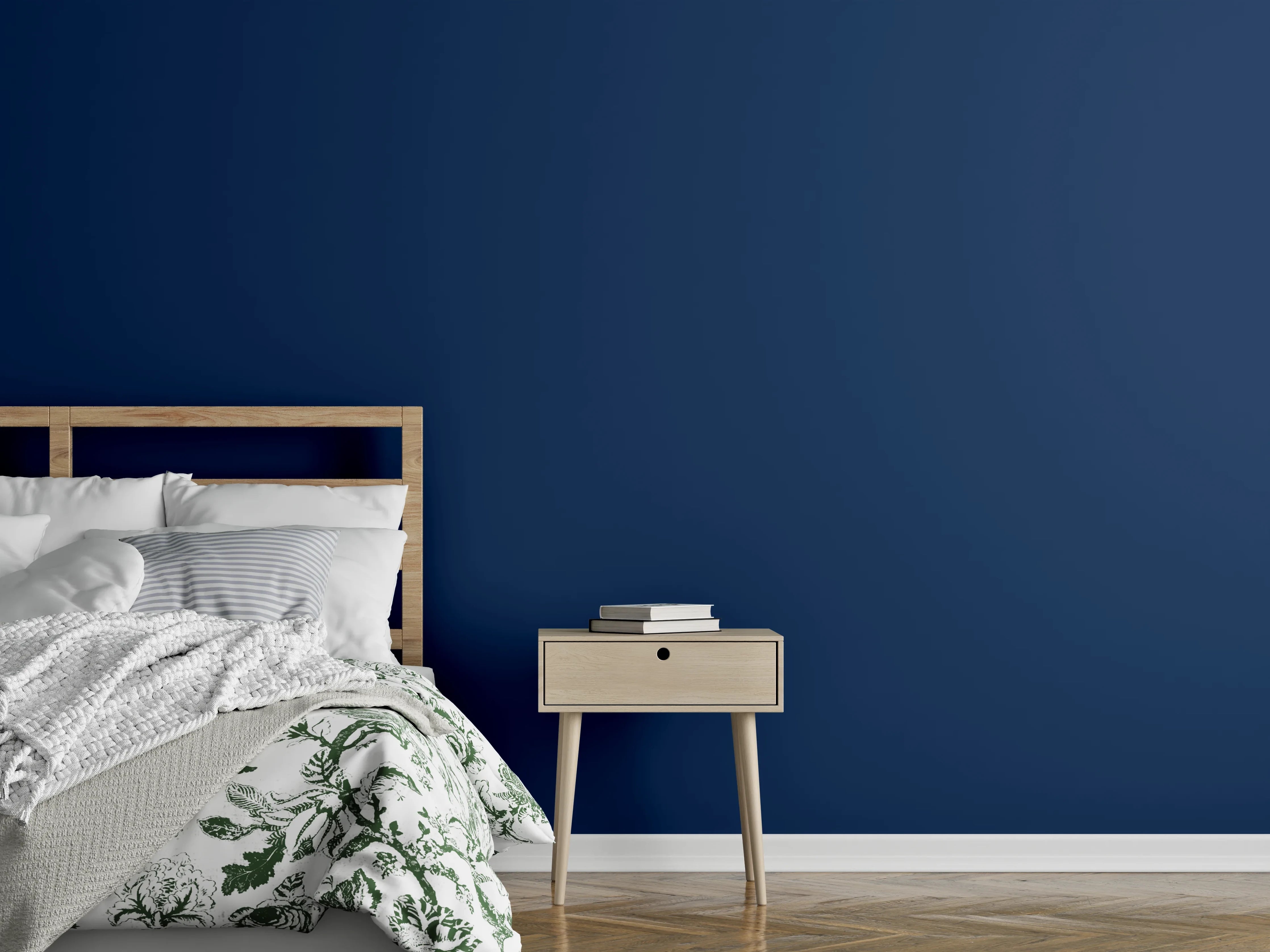 Wandverkleidung Schlafzimmer - RAL 5026 (Perlnachtblau)