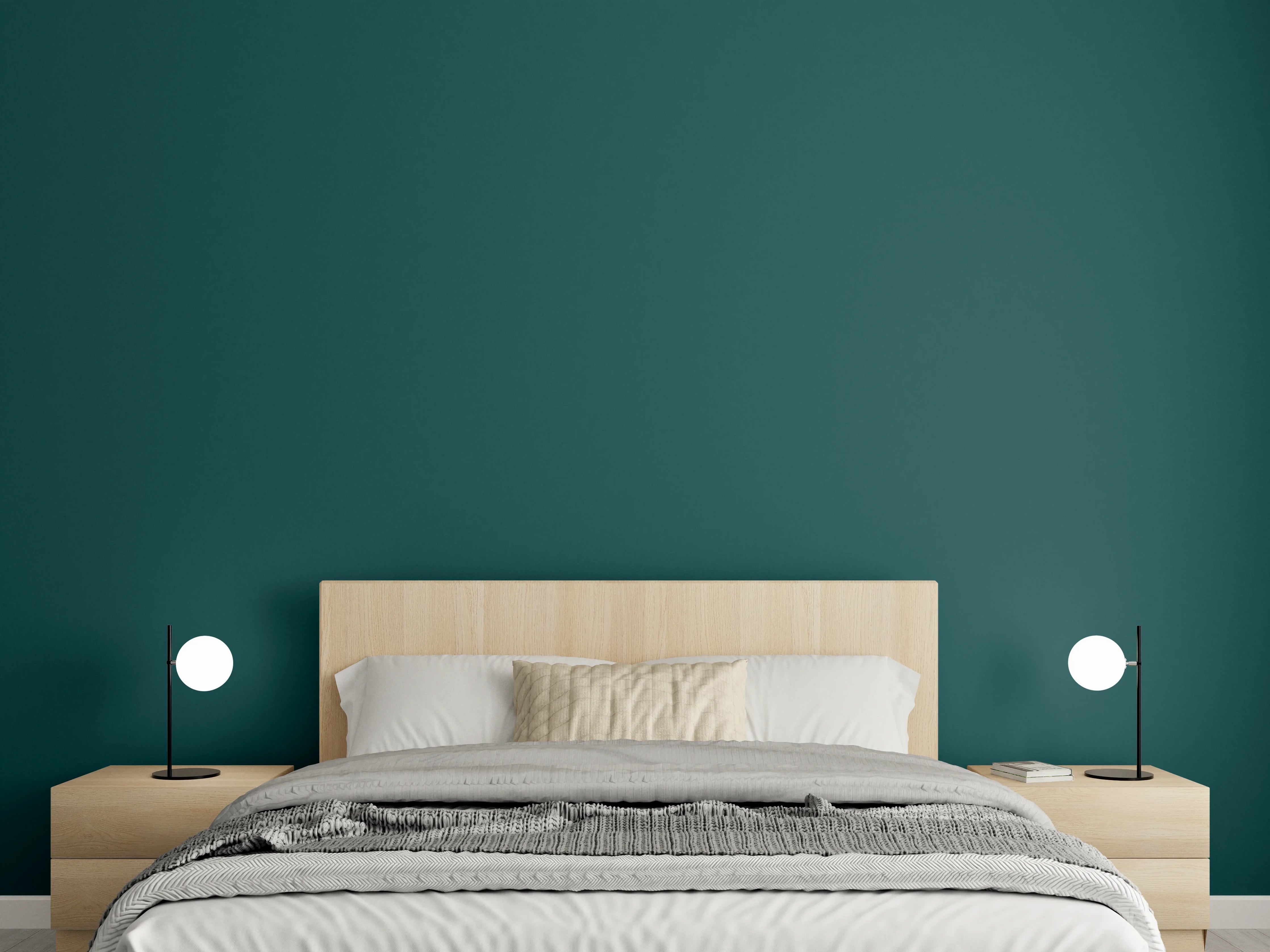 Wandverkleidung Schlafzimmer - RAL 6004 (Blaugrün)