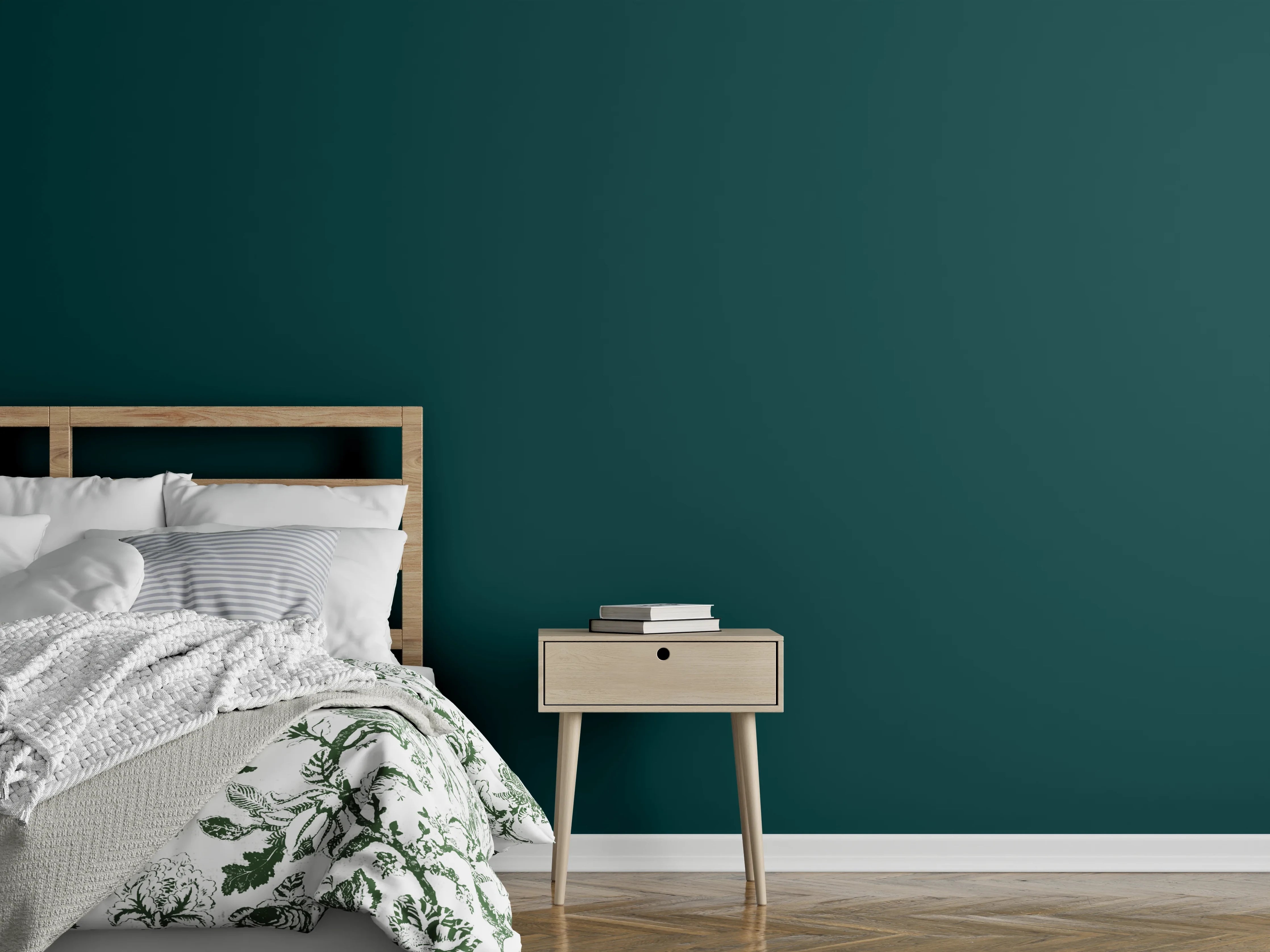 Wandverkleidung Schlafzimmer - RAL 6004 (Blaugrün)
