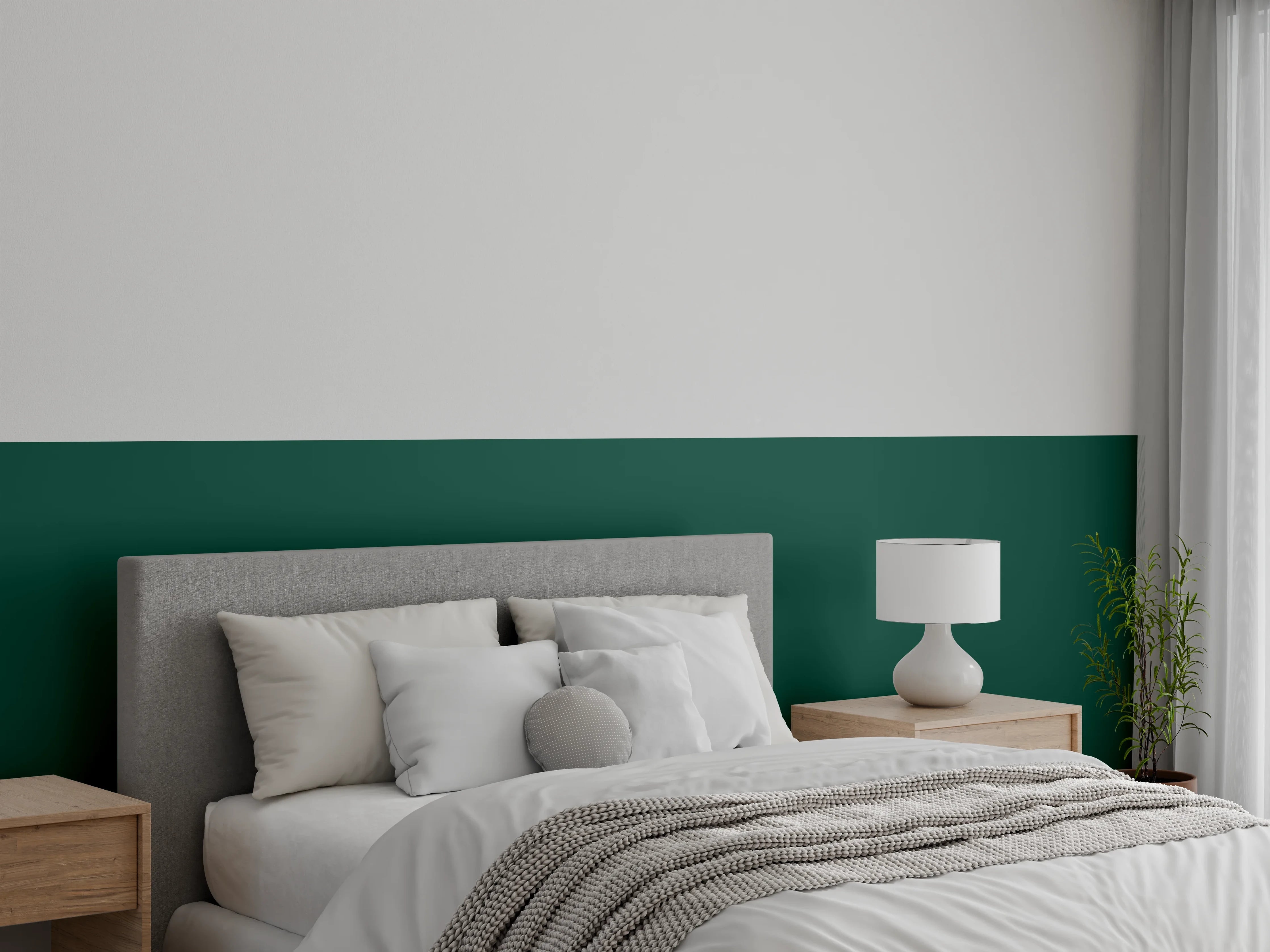 Wandverkleidung Schlafzimmer - RAL 6005 (Moosgrün)