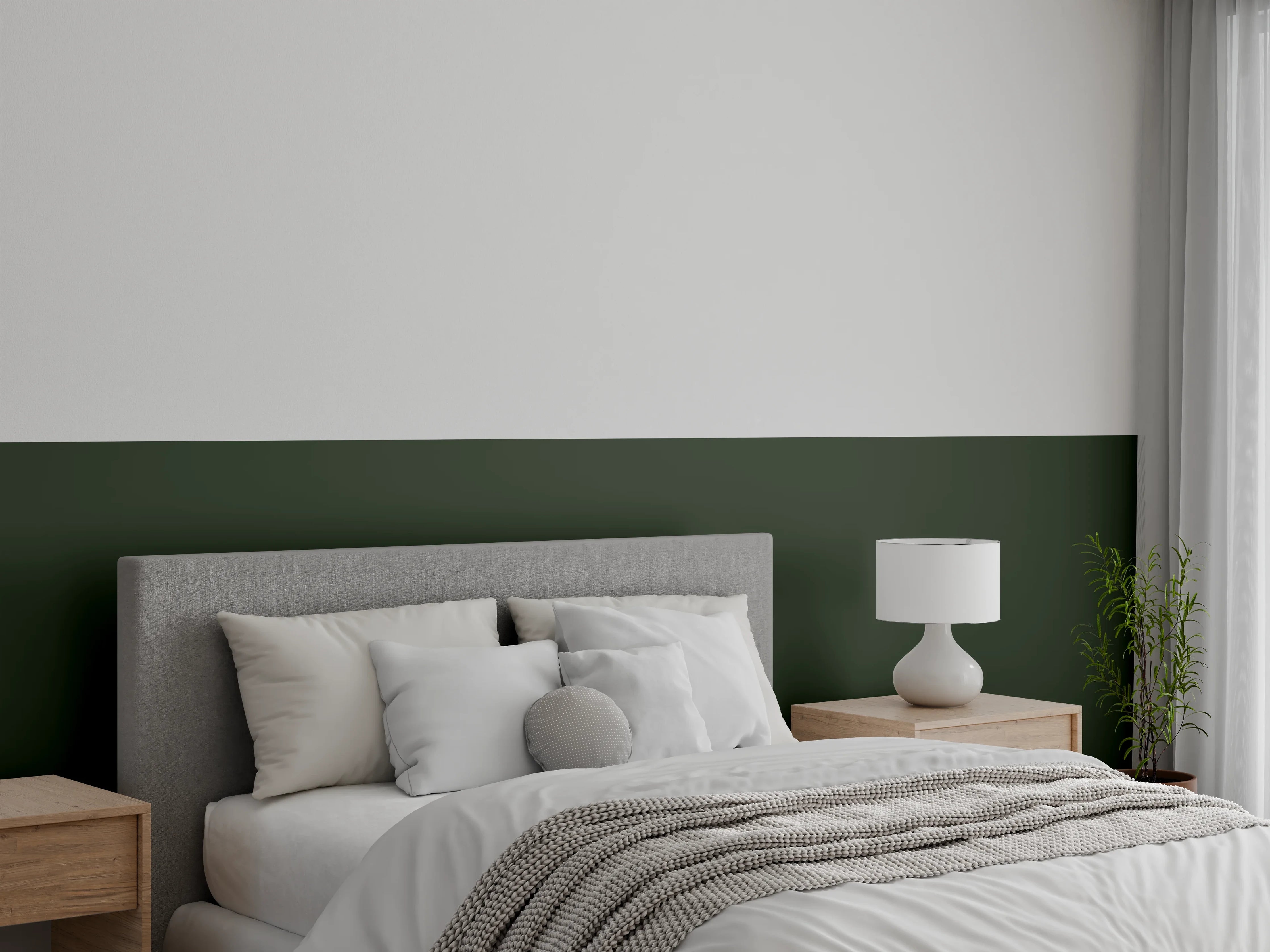 Wandverkleidung Schlafzimmer - RAL 6007 (Flaschengrün)