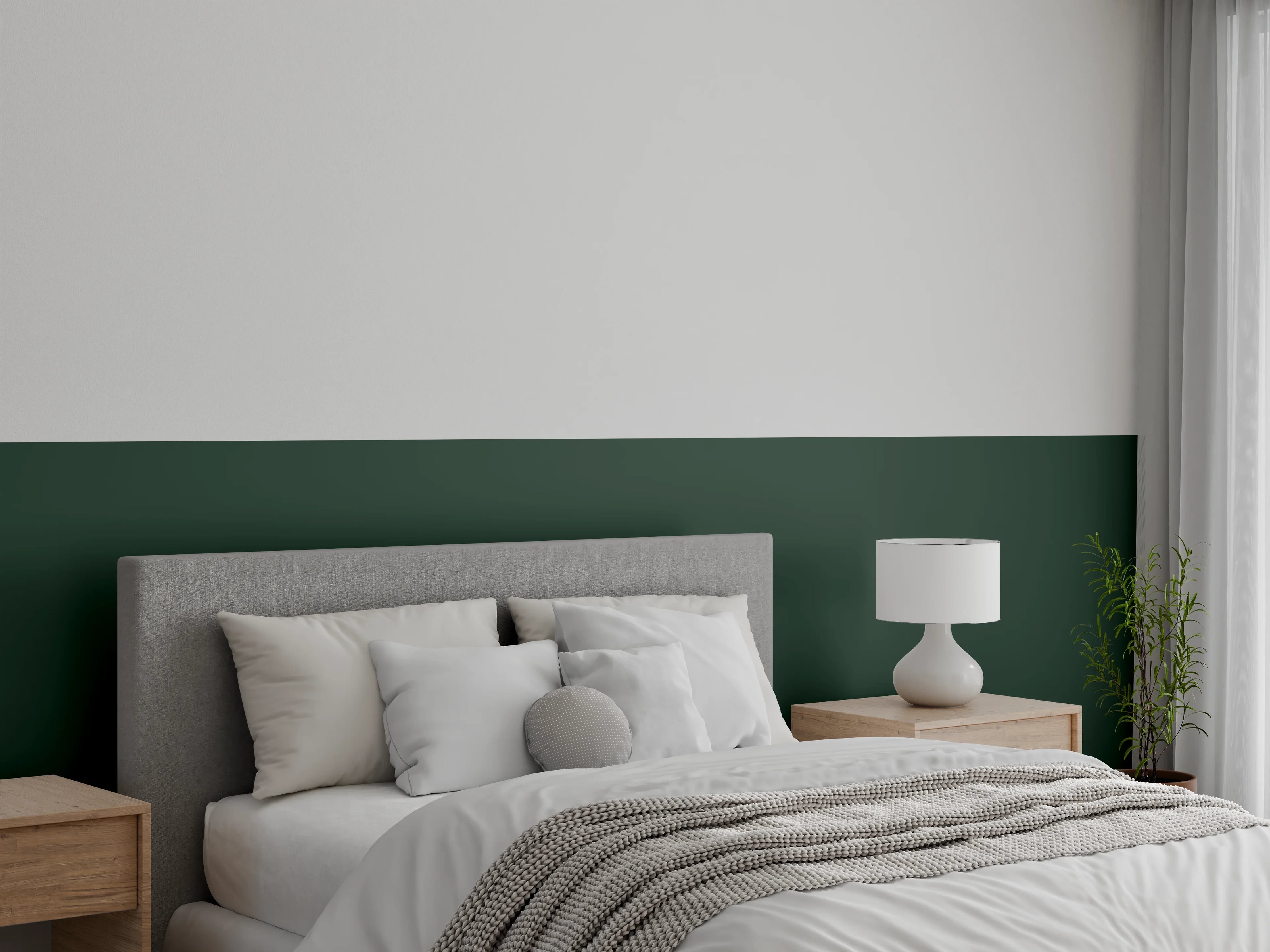 Wandverkleidung Schlafzimmer - RAL 6009 (Tannengrün)