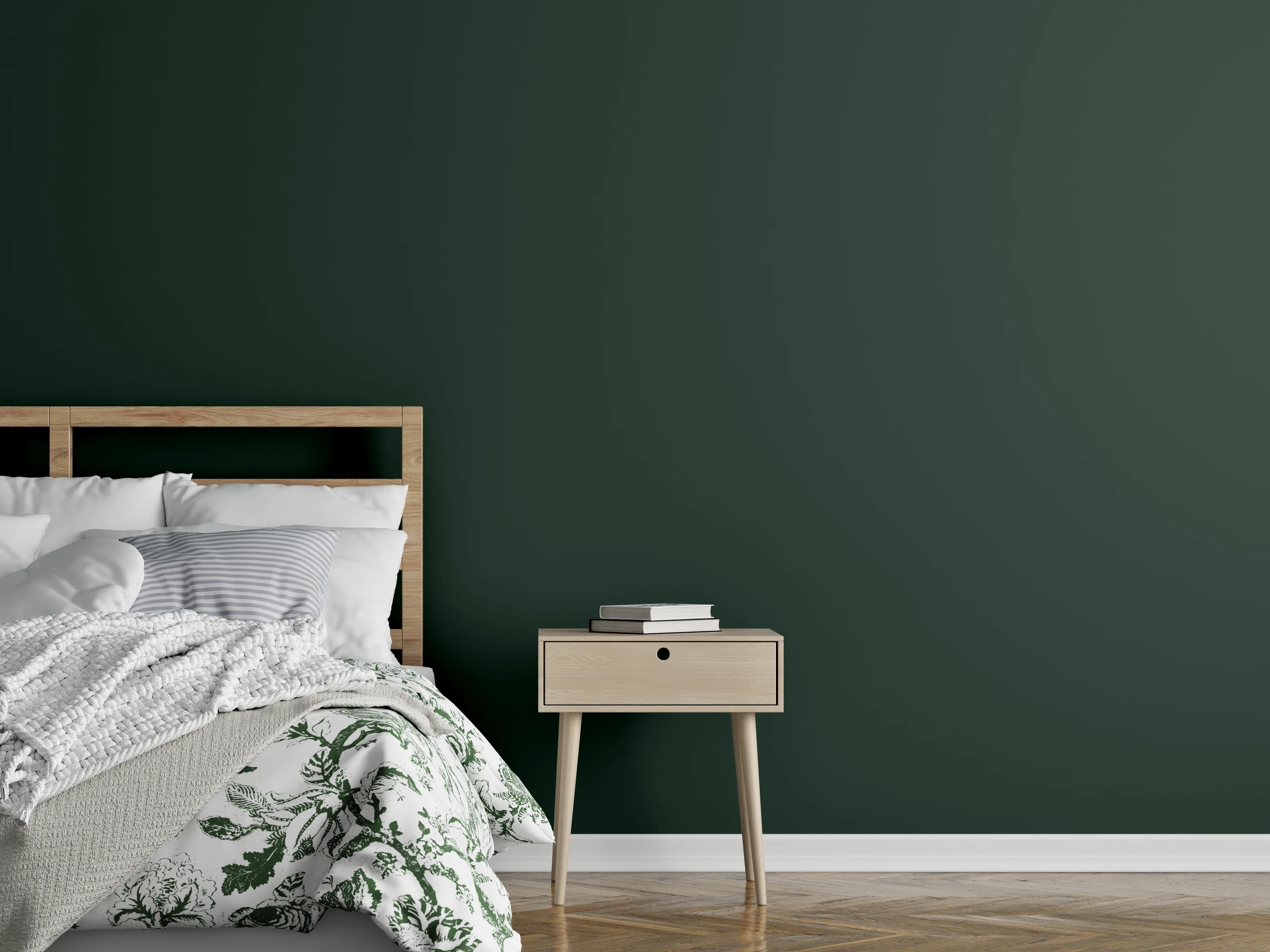 Wandverkleidung Schlafzimmer - RAL 6009 (Tannengrün)