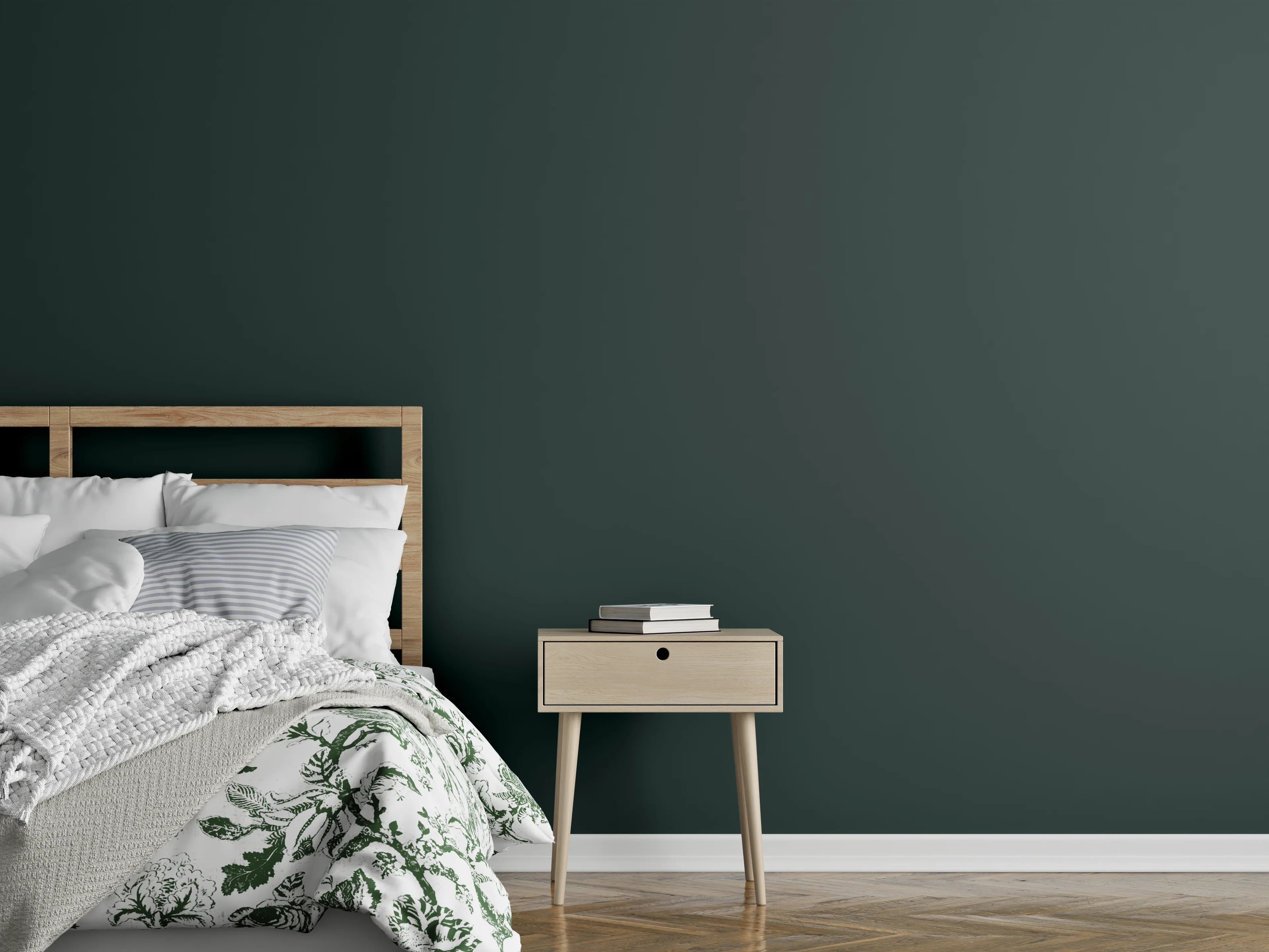 Wandverkleidung Schlafzimmer - RAL 6012 (Schwarzgrün)