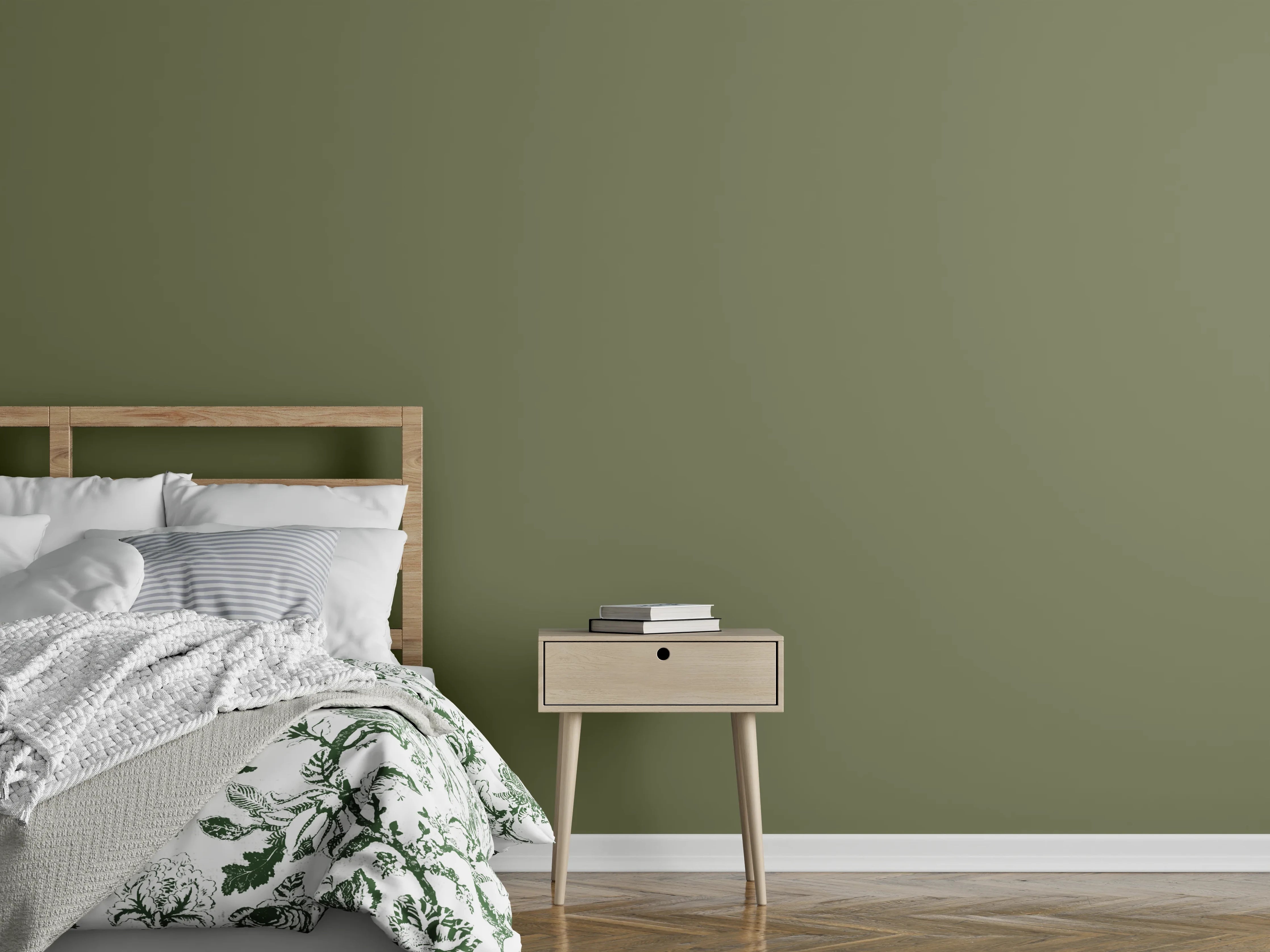 Wandverkleidung Schlafzimmer - RAL 6013 (Schilfgrün)