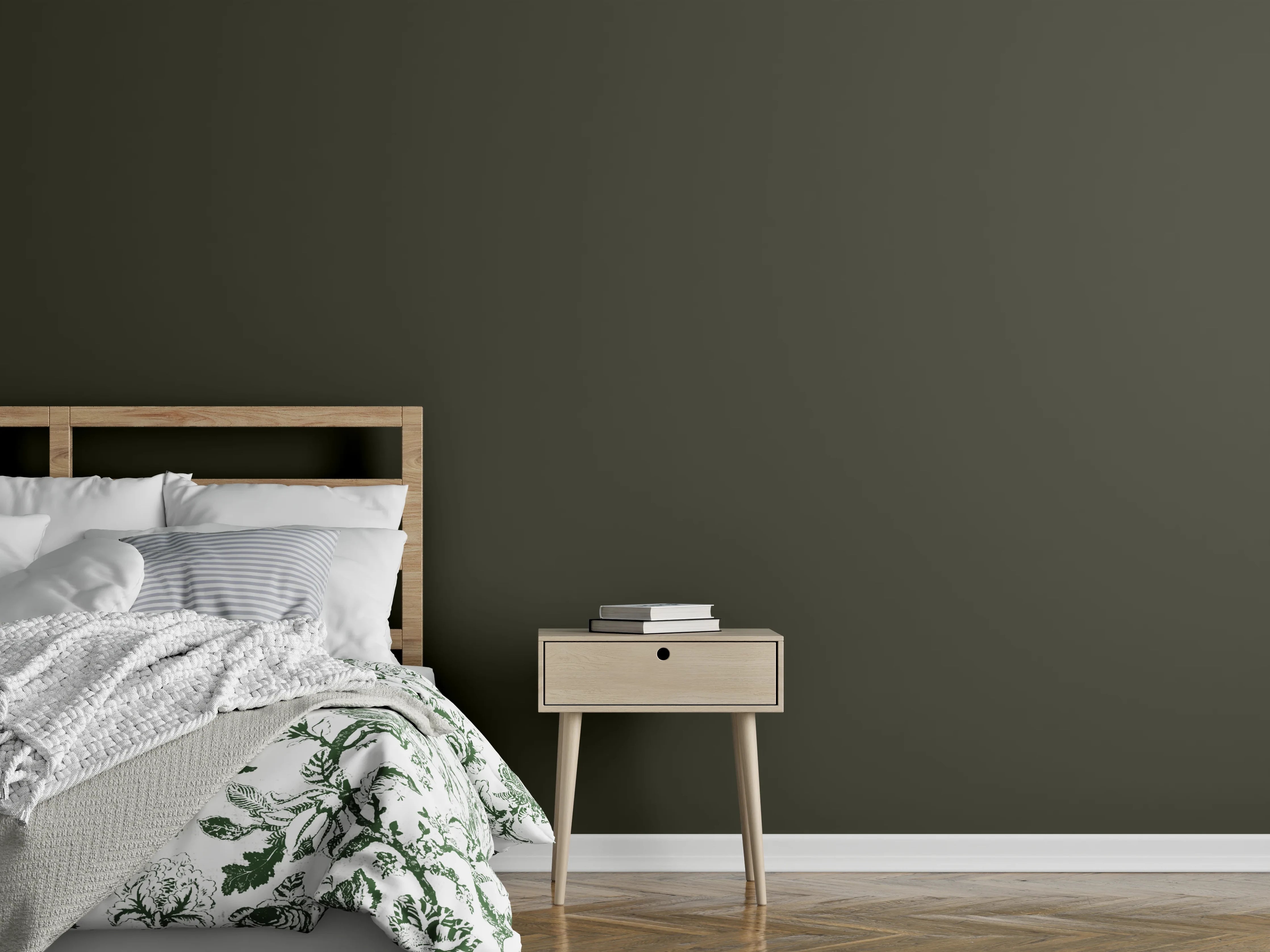 Wandverkleidung Schlafzimmer - RAL 6014 (Gelboliv)