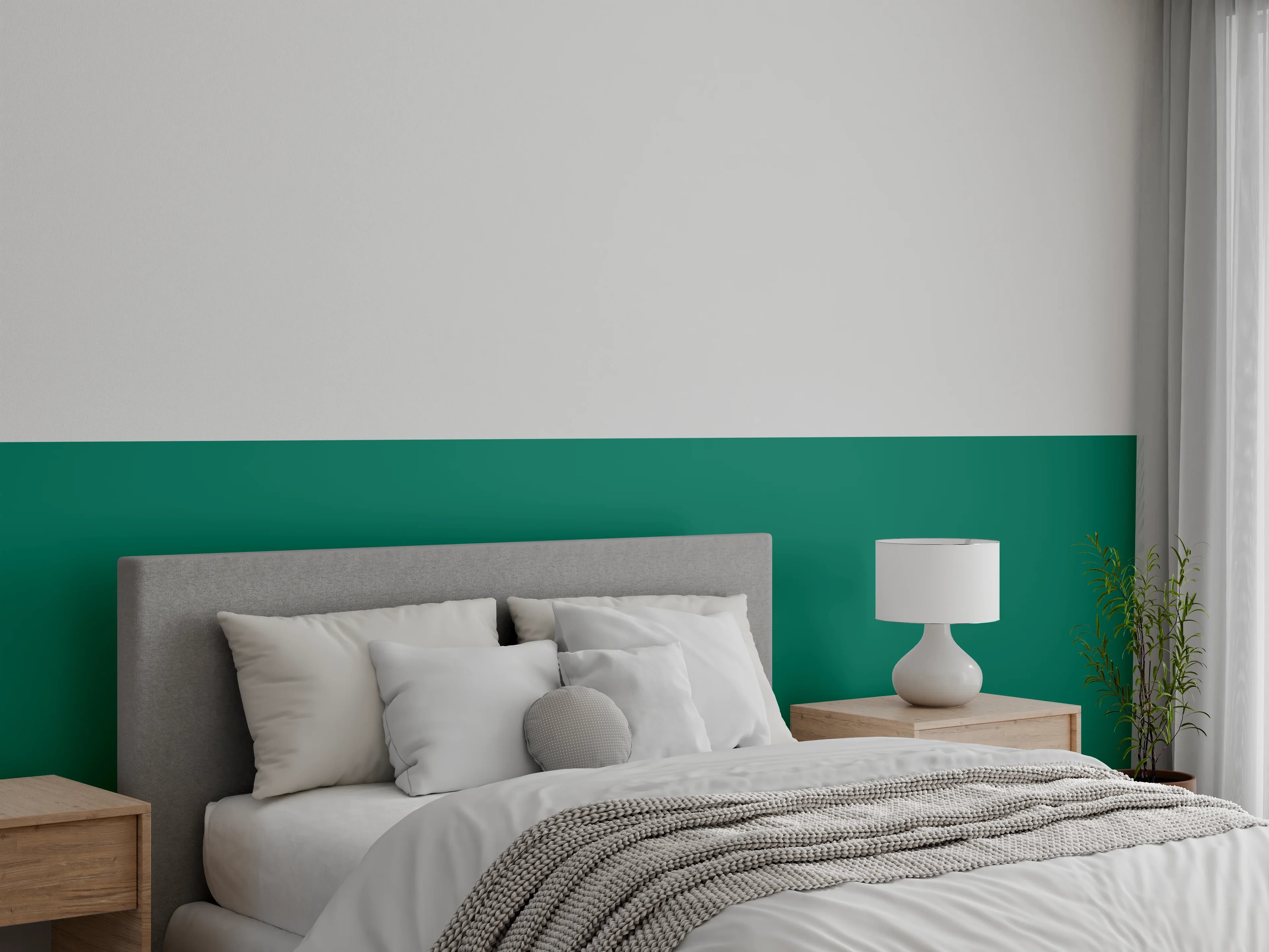 Wandverkleidung Schlafzimmer - RAL 6016 (Türkisgrün)