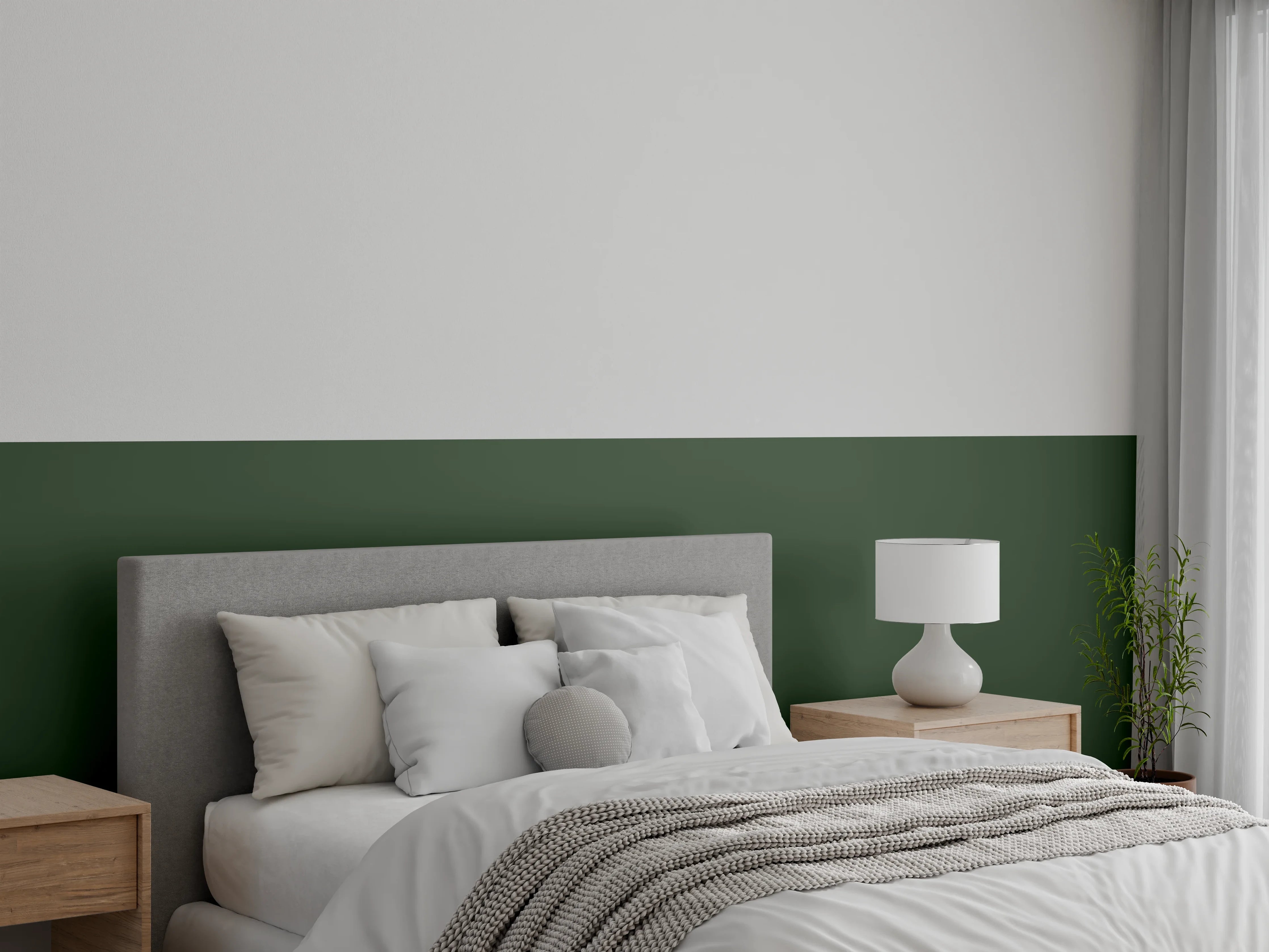 Wandverkleidung Schlafzimmer - RAL 6020 (Chromgrün)
