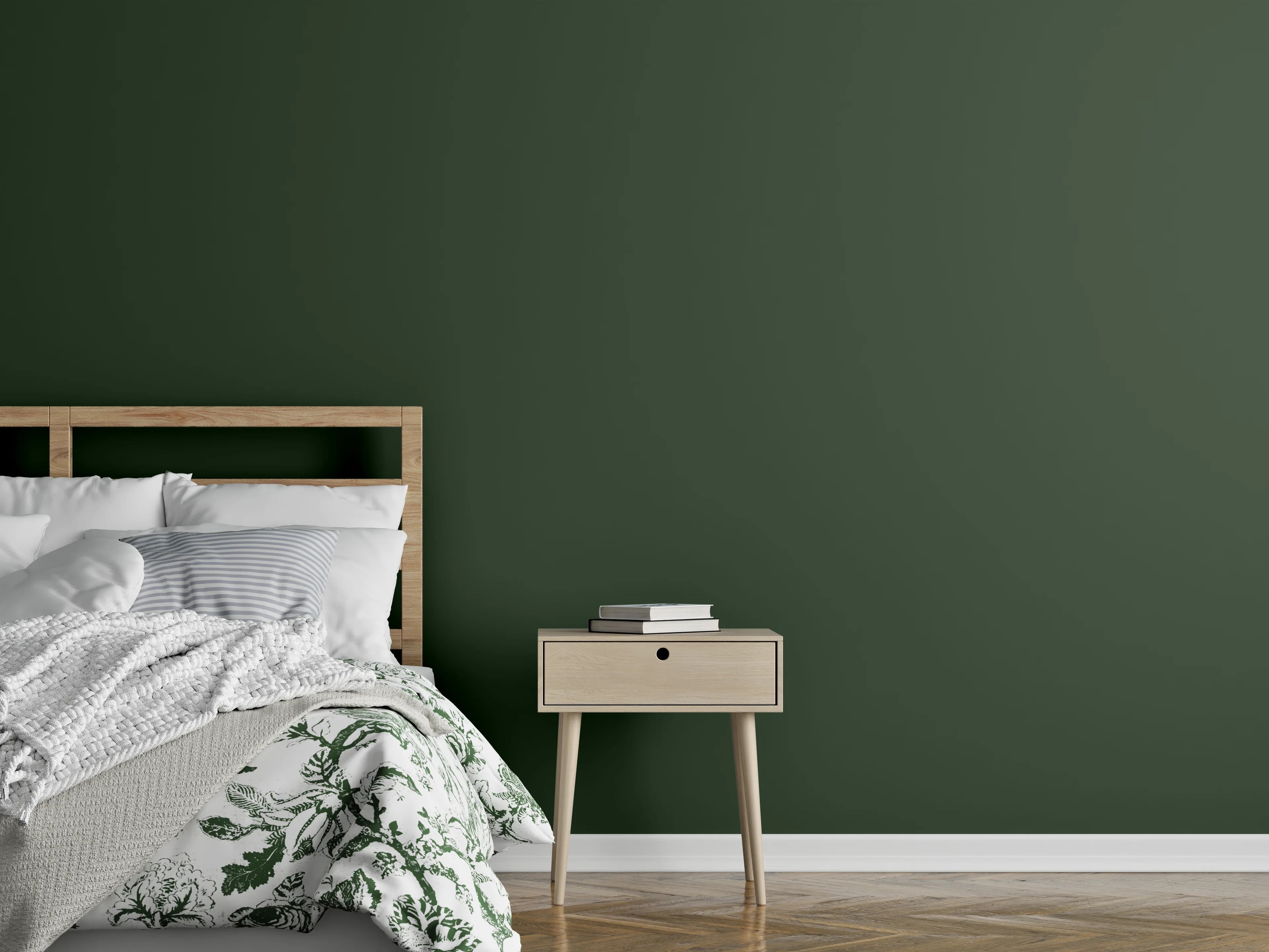 Wandverkleidung Schlafzimmer - RAL 6020 (Chromgrün)