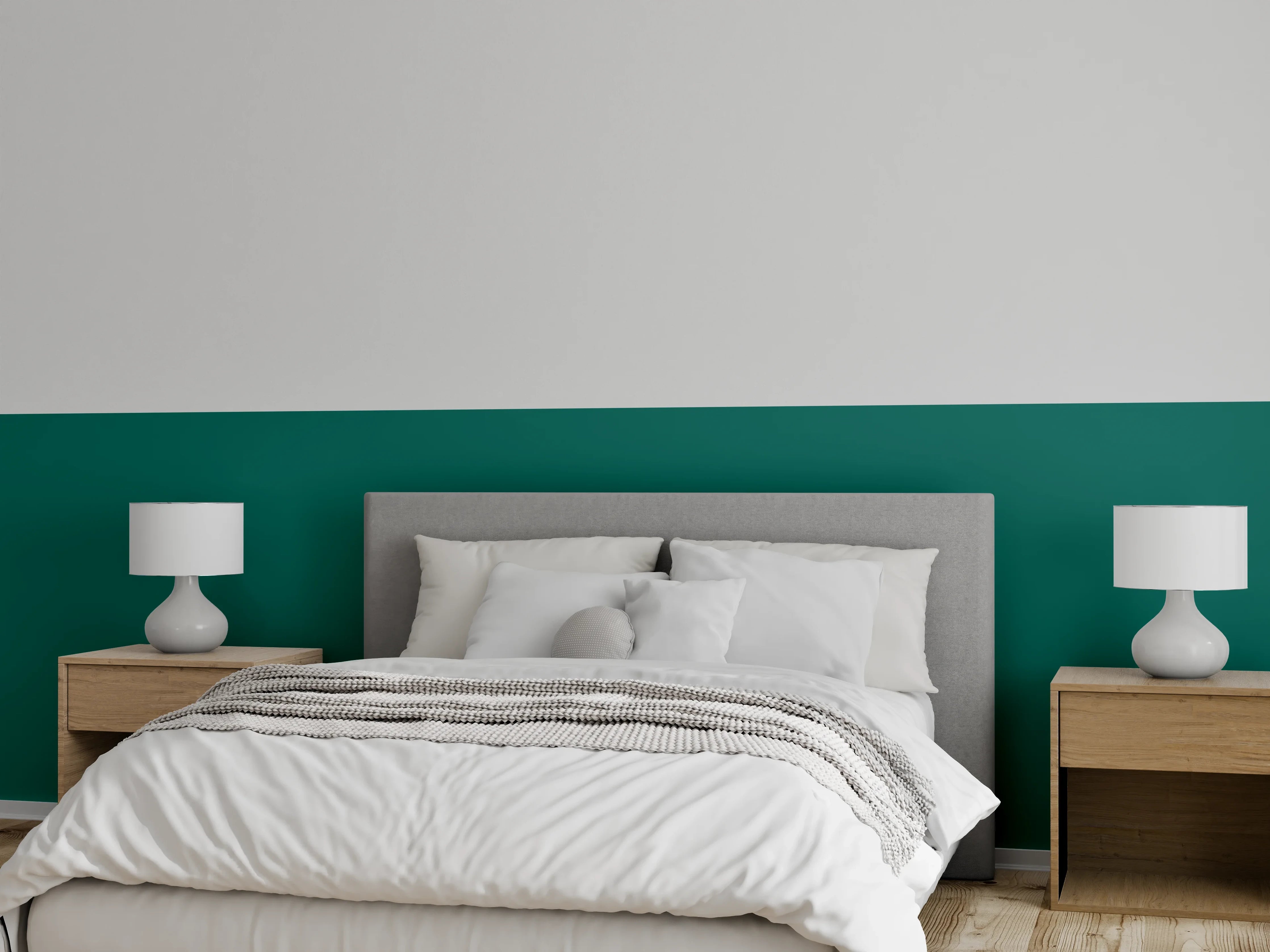 Wandverkleidung Schlafzimmer - RAL 6026 (Opalgrün)