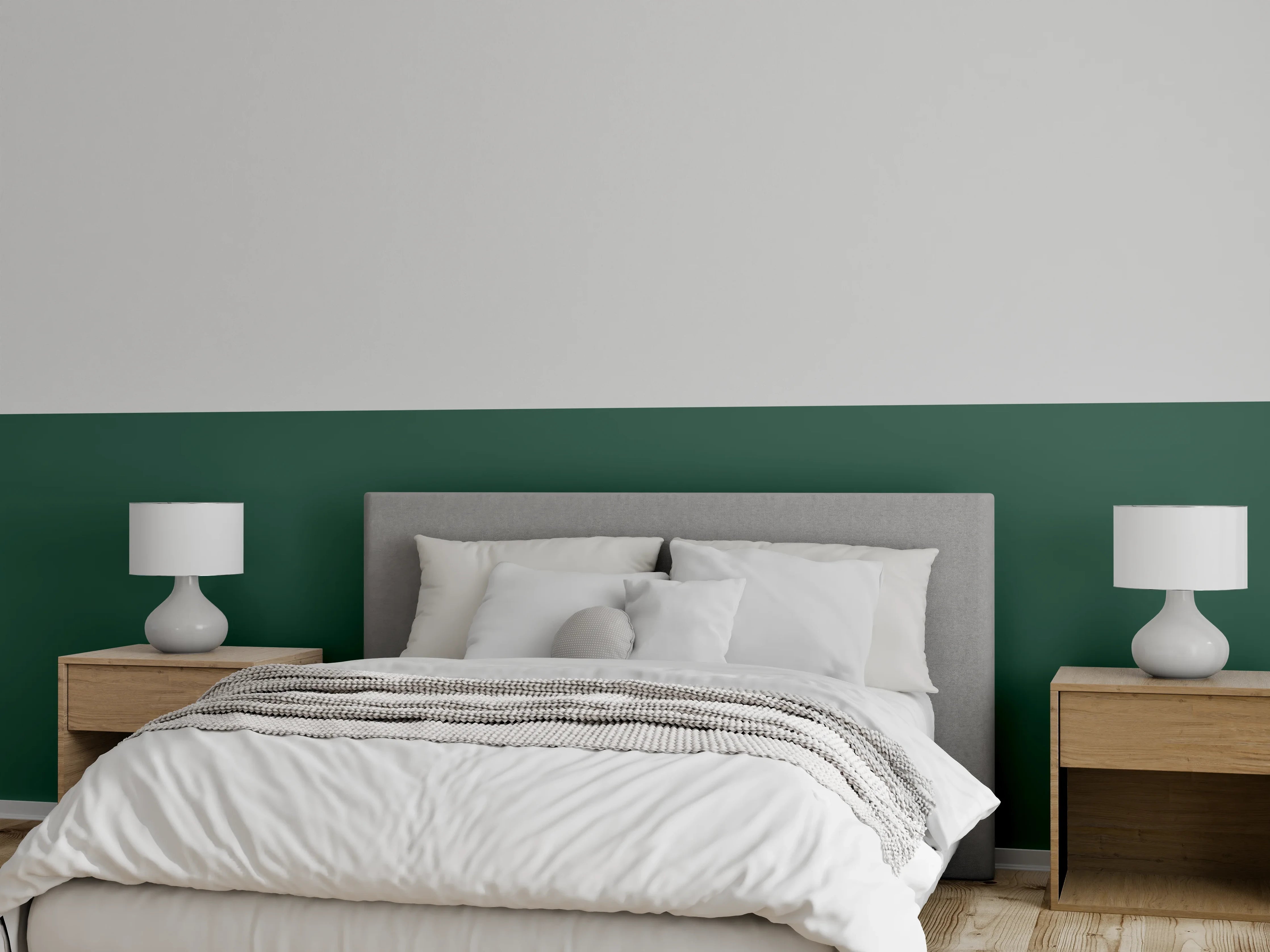 Wandverkleidung Schlafzimmer - RAL 6028 (Kieferngrün)