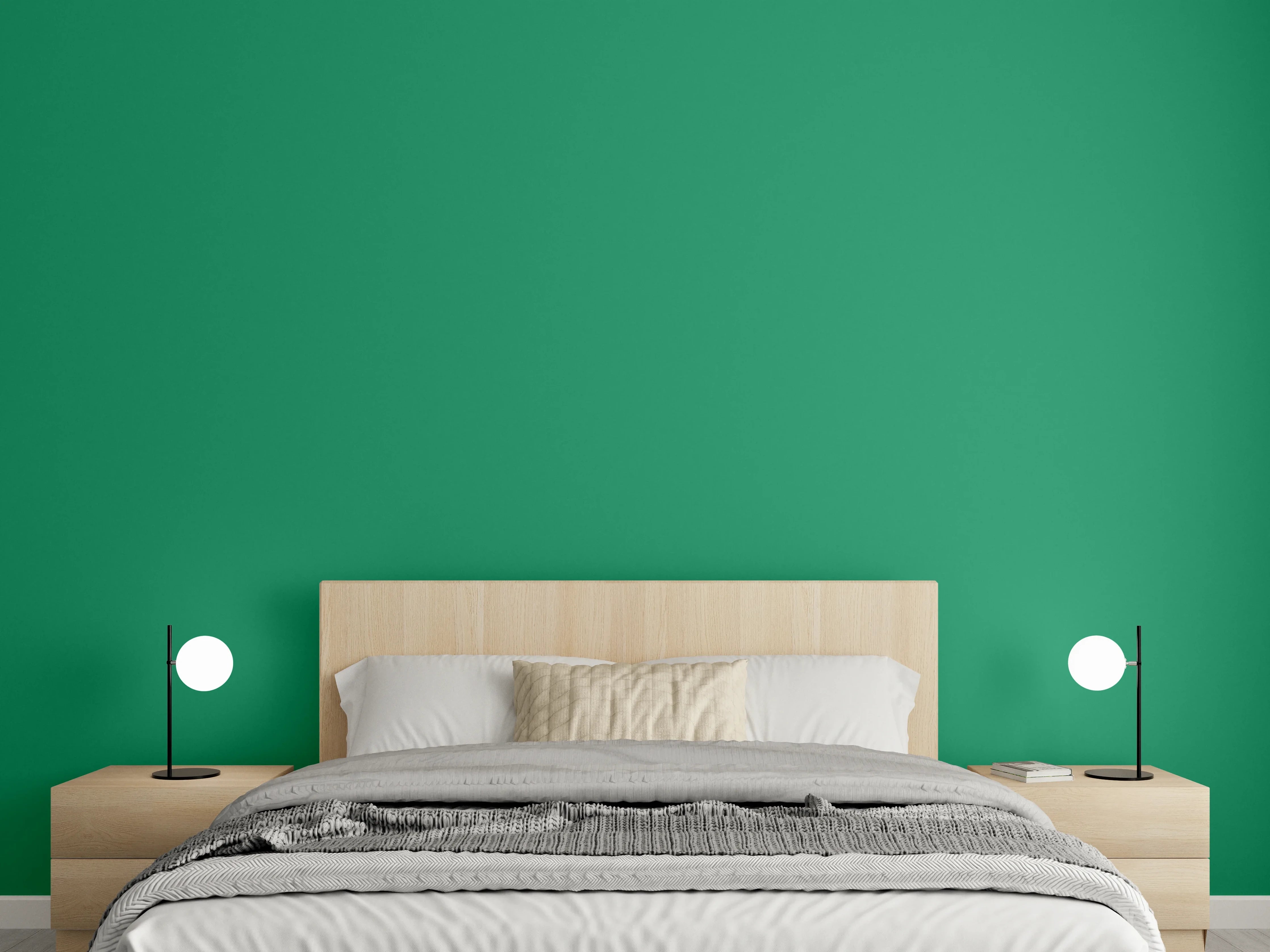 Wandverkleidung Schlafzimmer - RAL 6032 (Signalgrün)