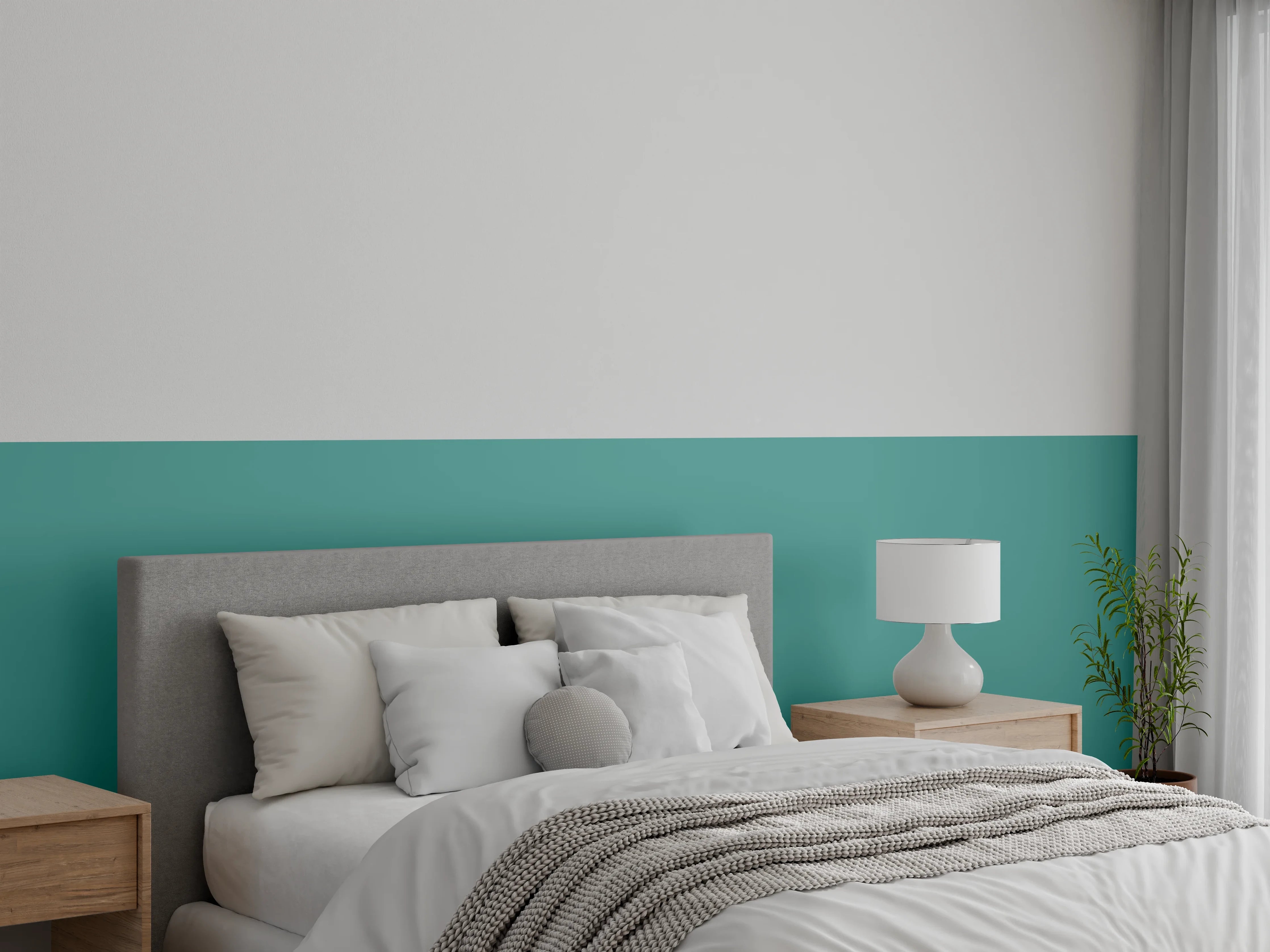 Wandverkleidung Schlafzimmer - RAL 6033 (Minttürkis)